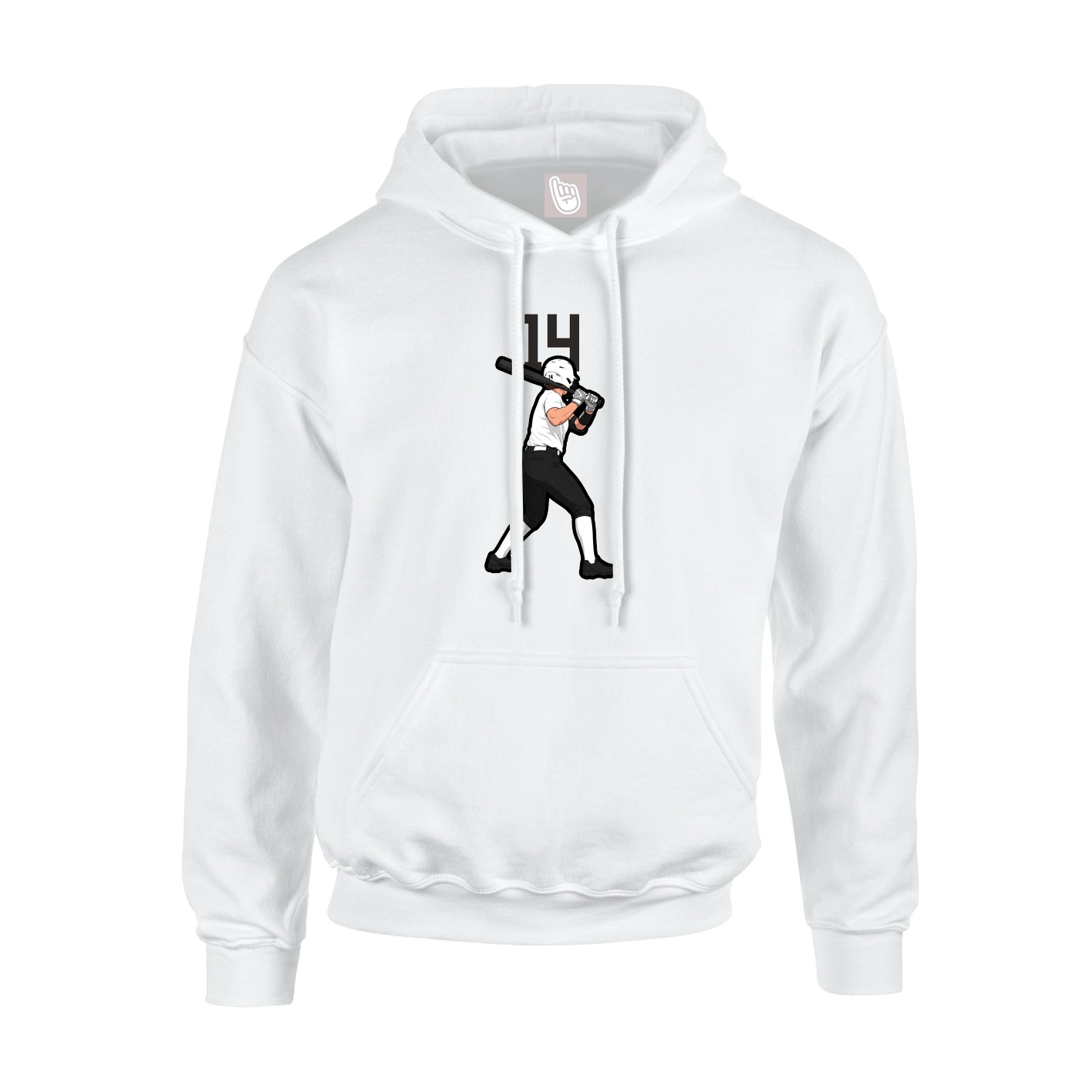 Hoodie — Number Top in White