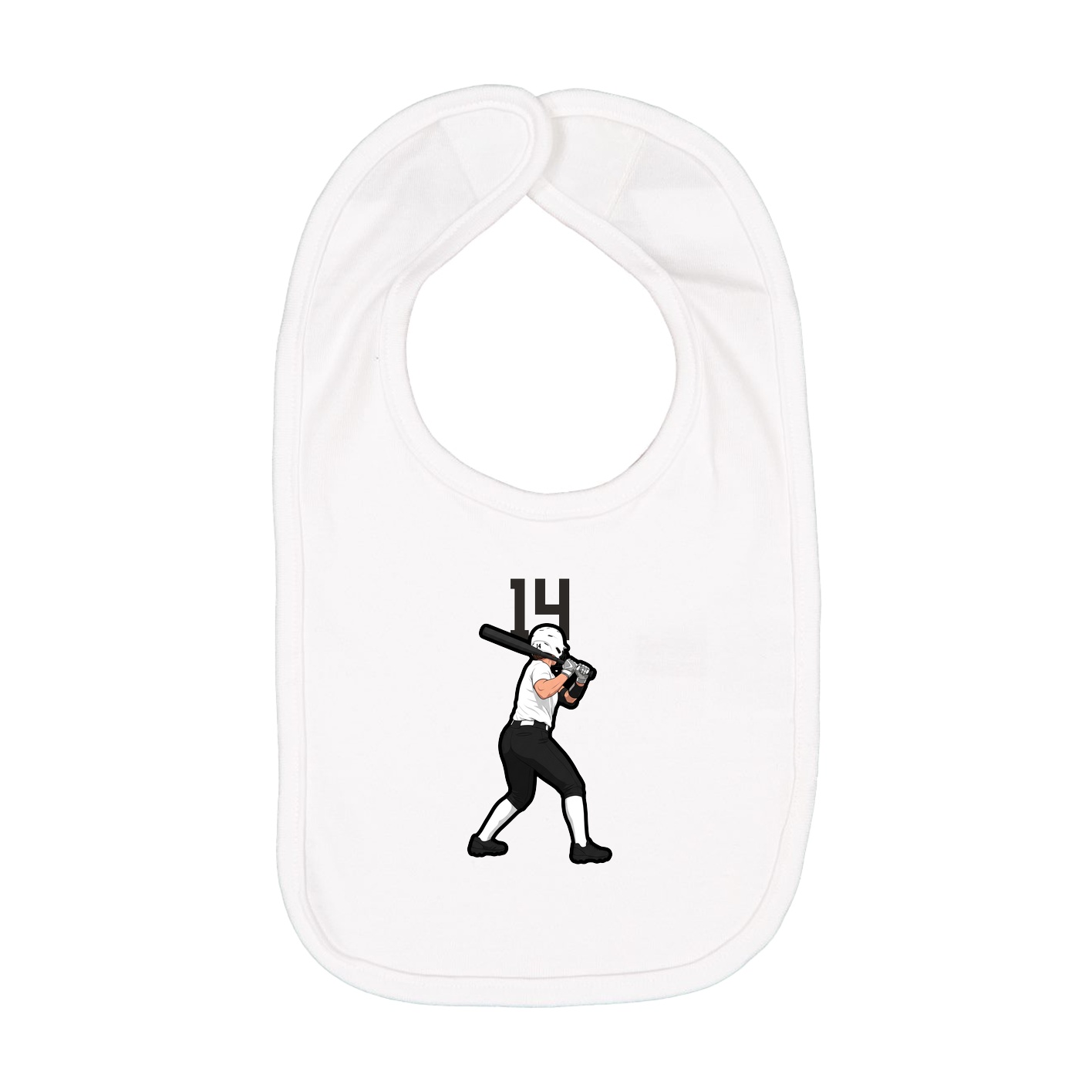 Infant Bib — Number Top in White