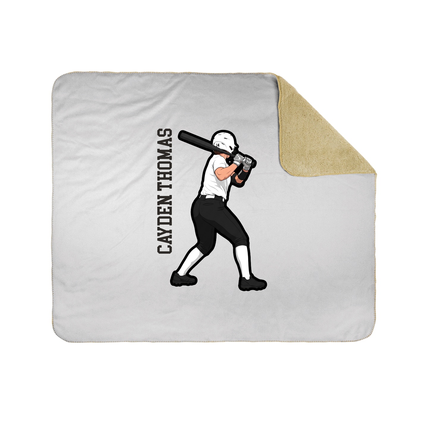 Throw Blanket — Name Vertical in White