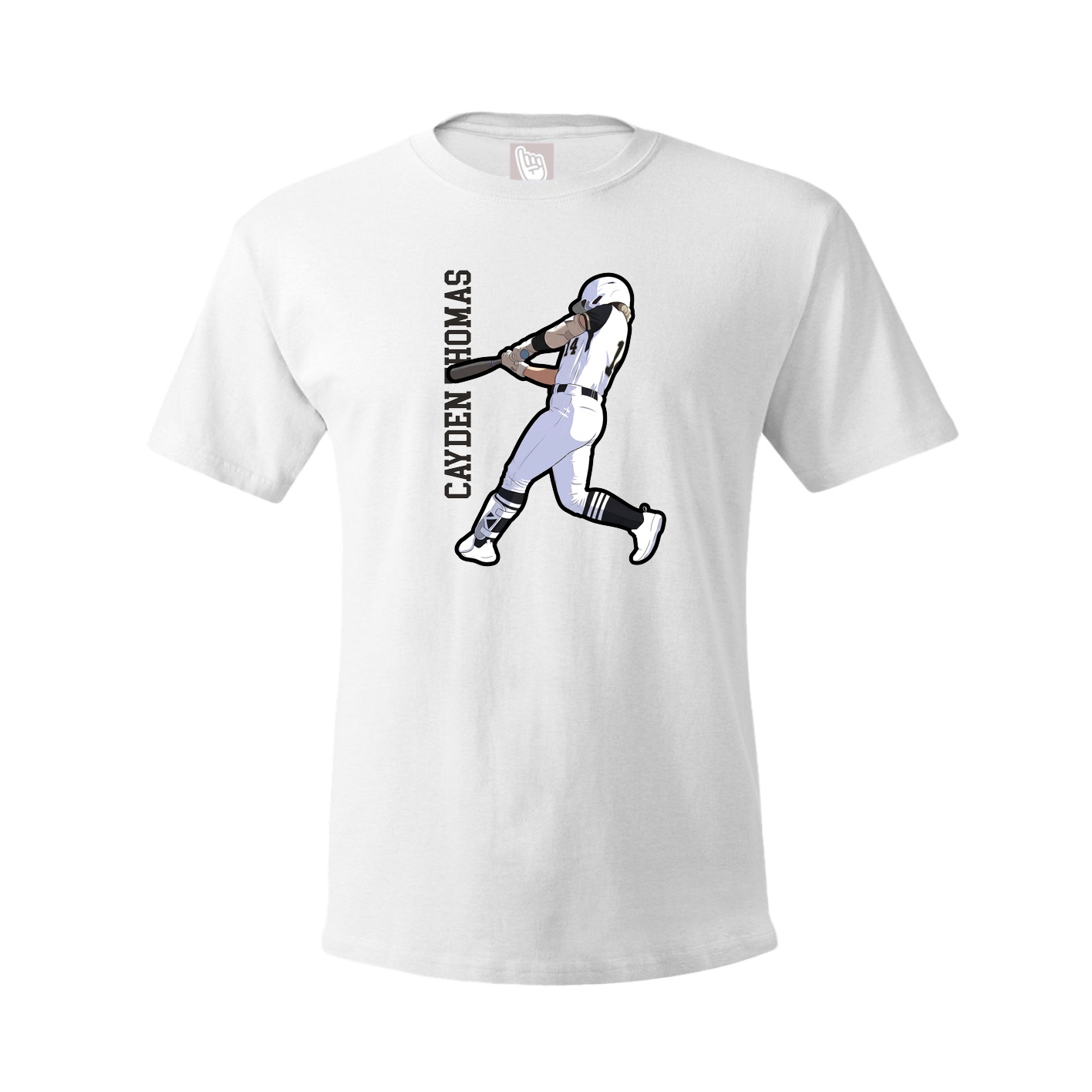 Youth Tee — Name Vertical in White