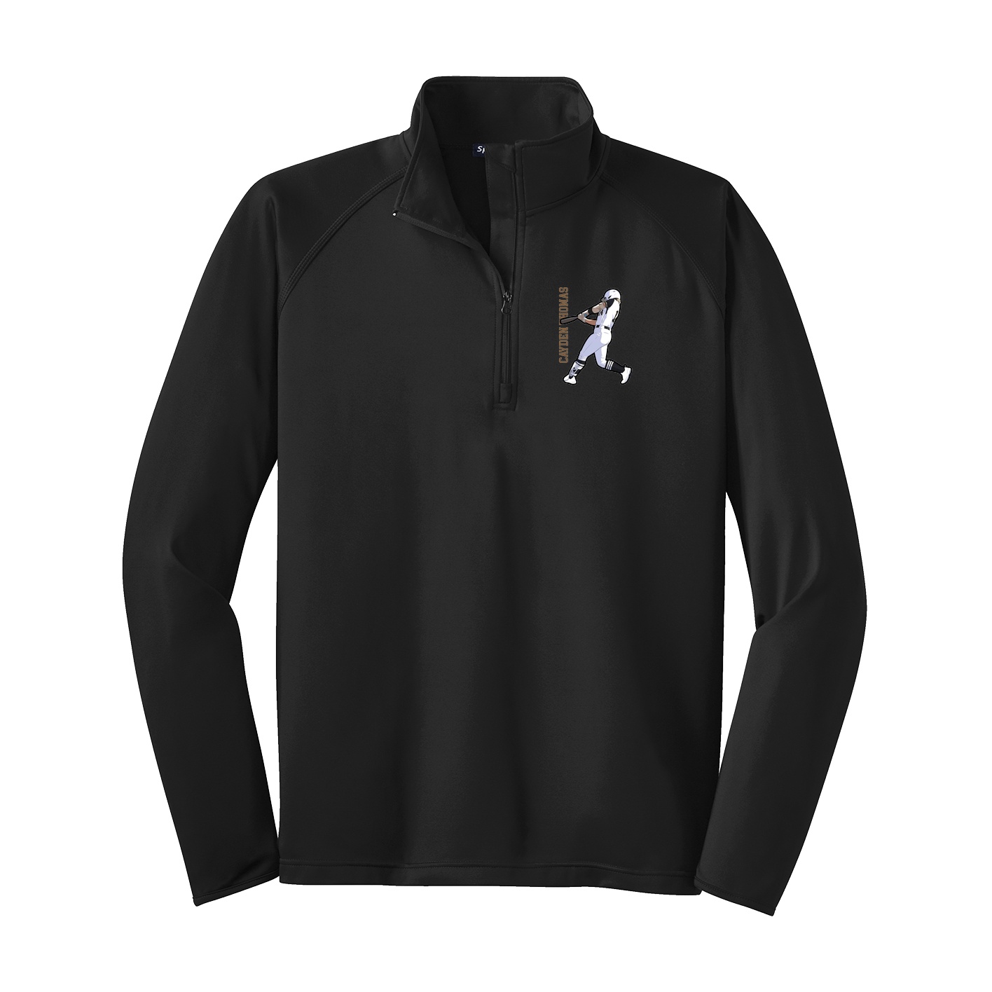 Q-Zip Pullover — Name Vertical in Black