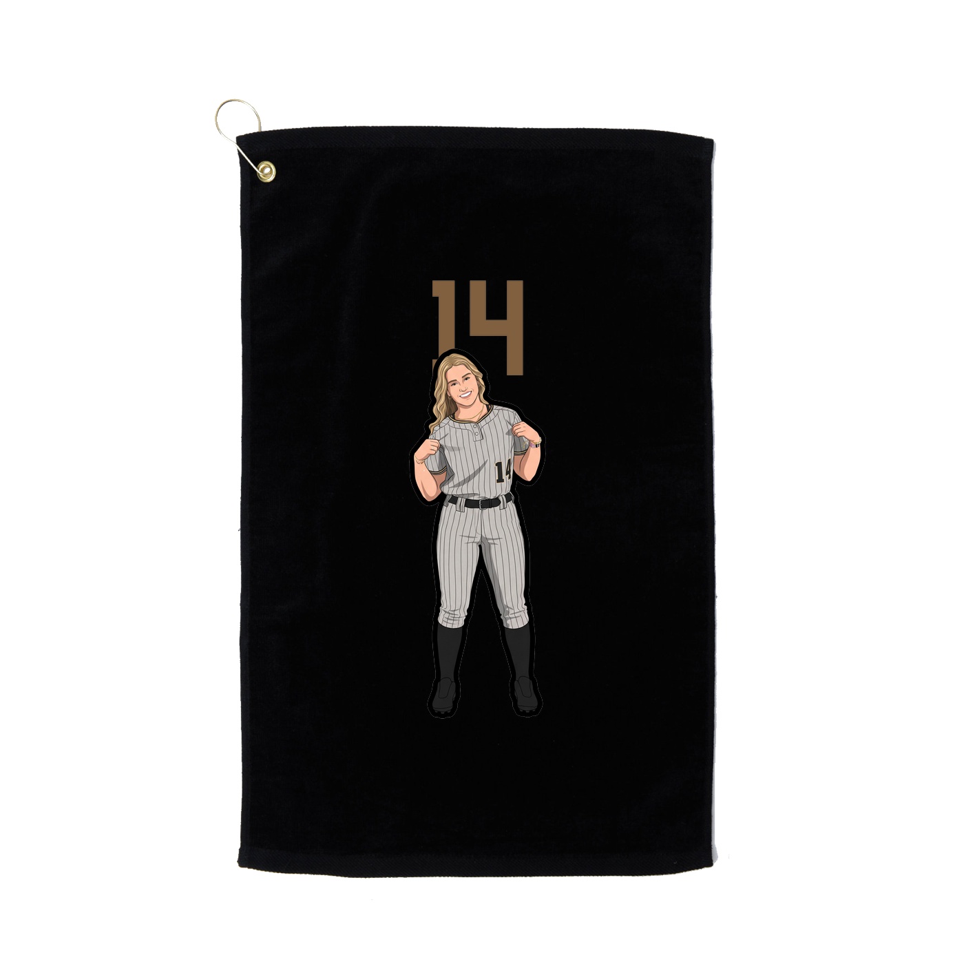 Golf Towel — Number Top in Black