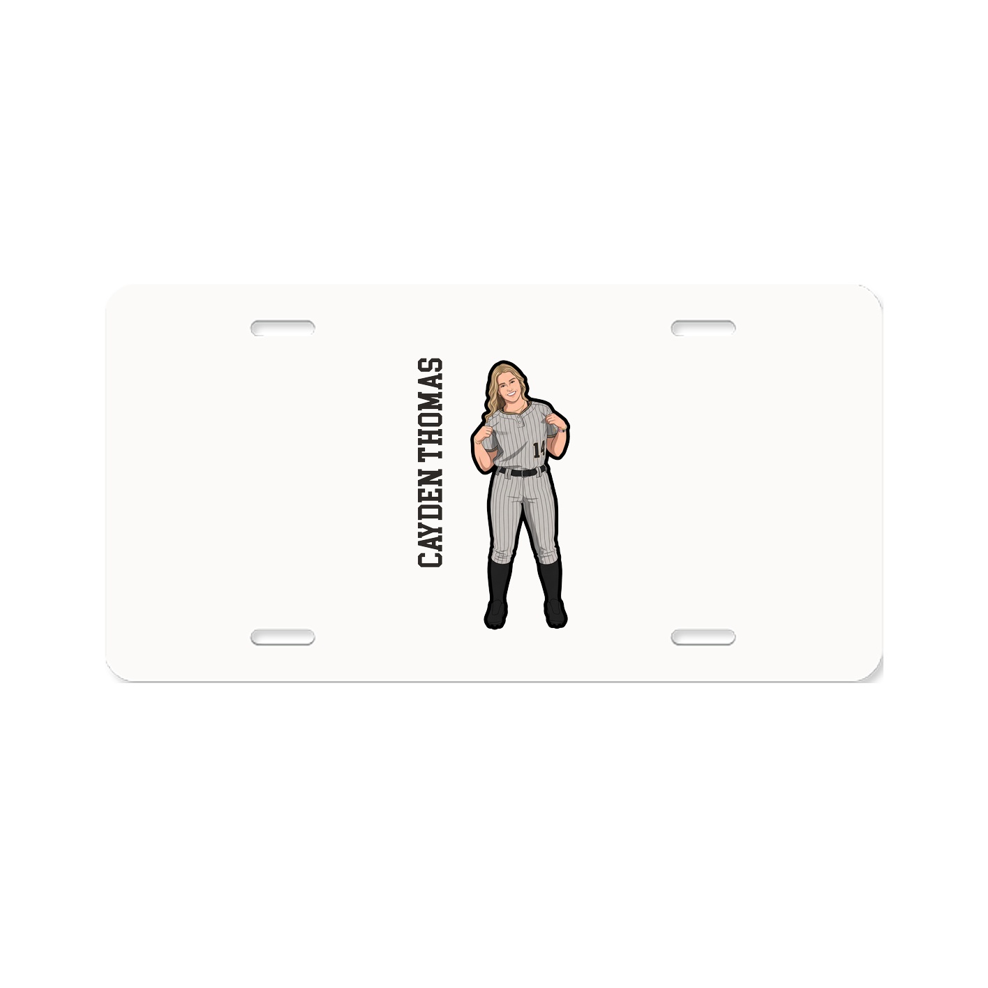 License Plate — Name Vertical in Classic