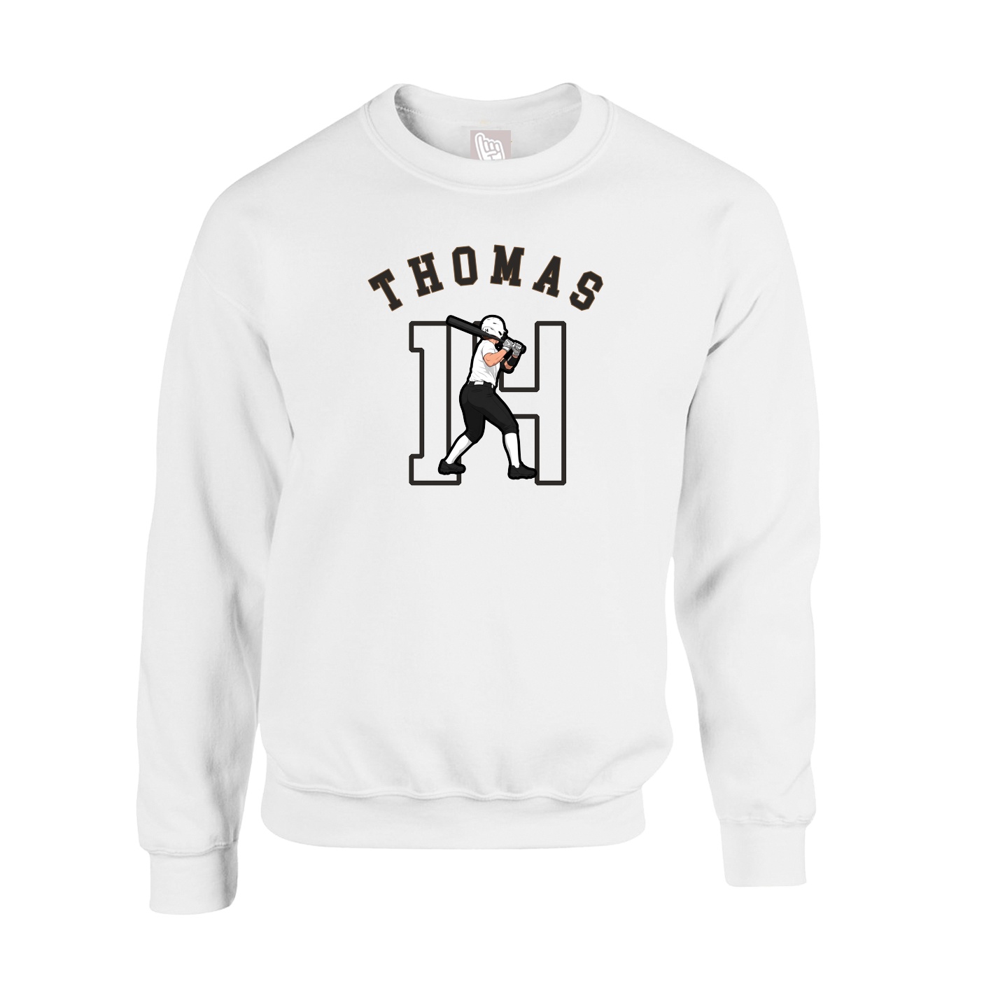 Fleece Crew — Shirsey Arch in White