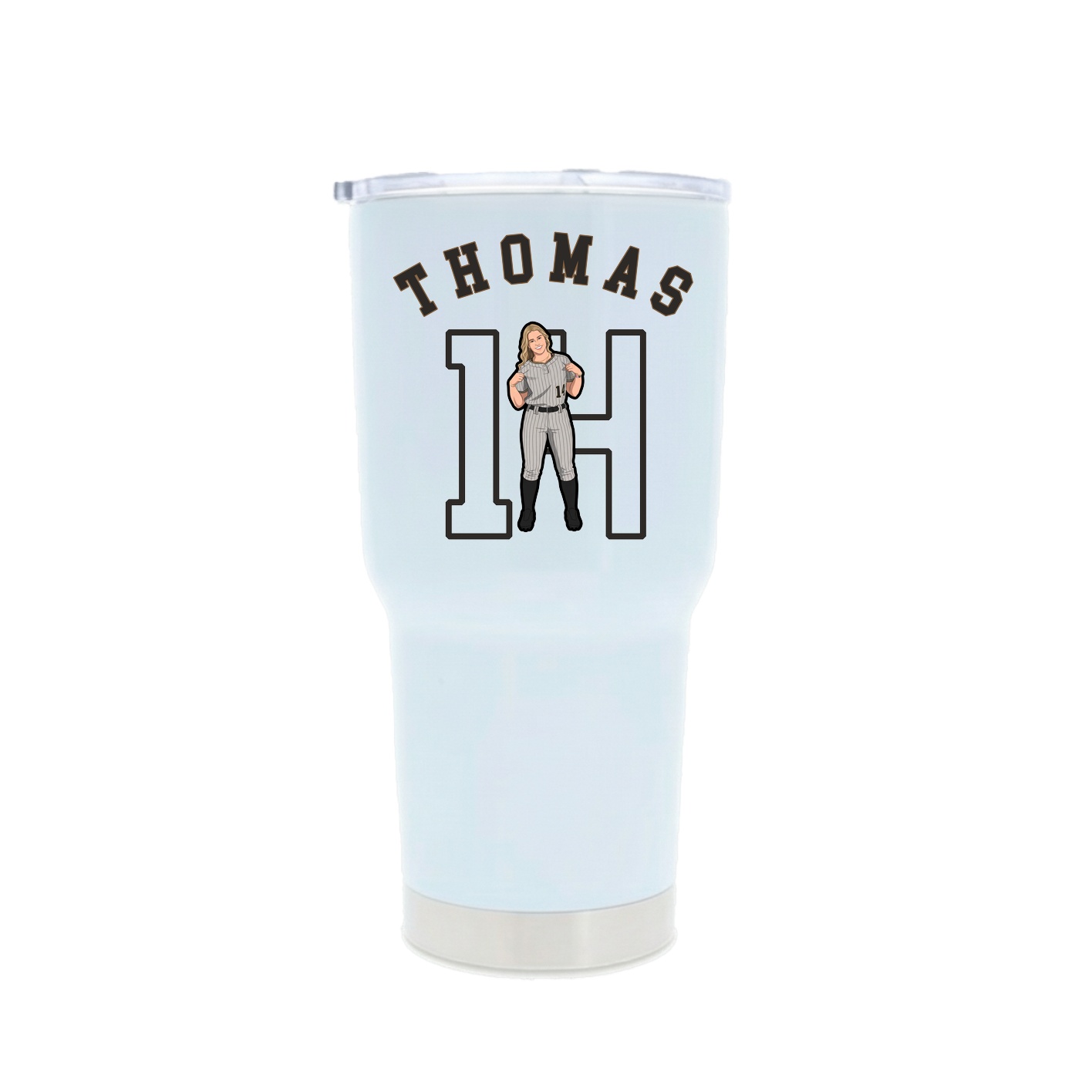 30oz Stainless Steel Tumbler — Shirsey Arch in White