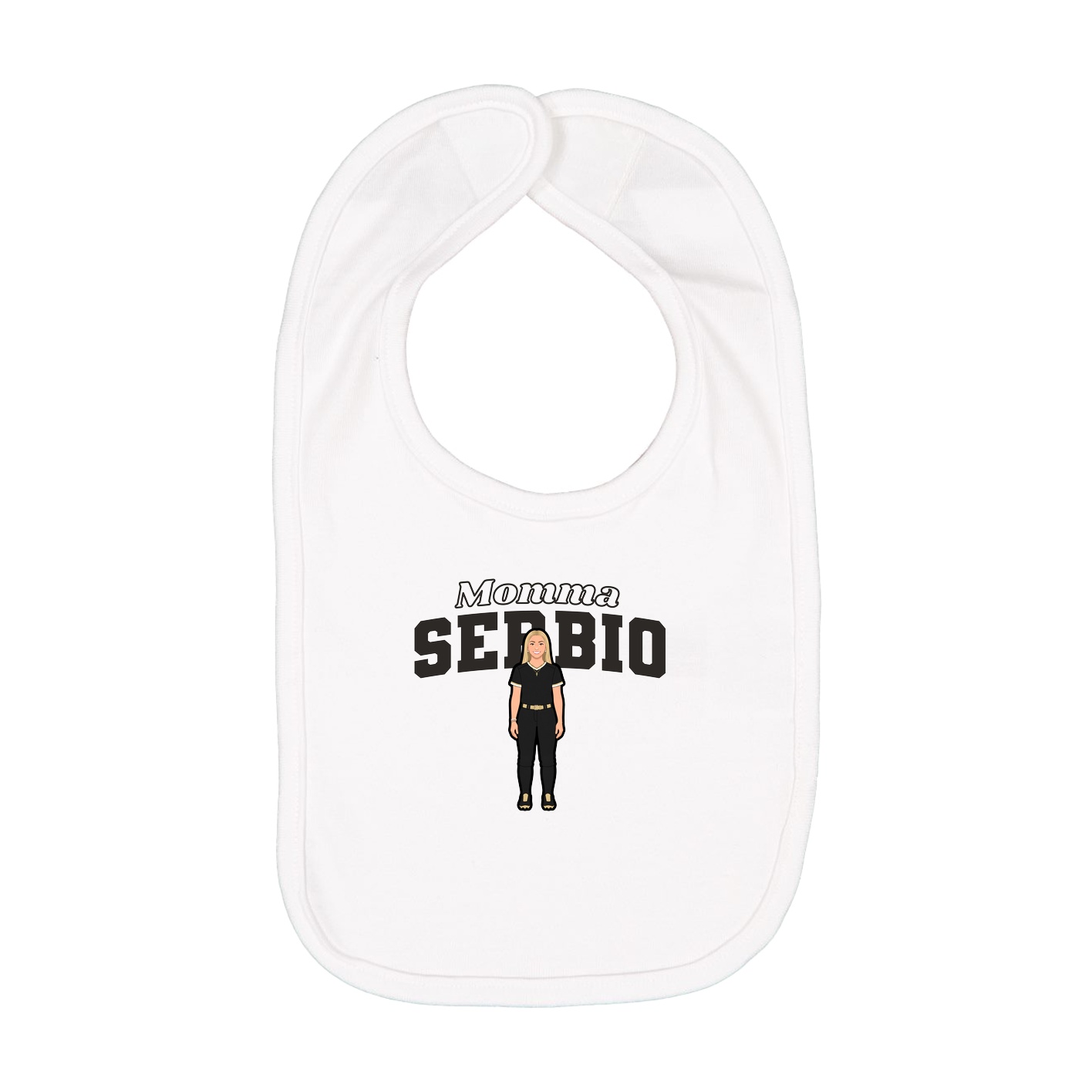 Infant Bib — Mothers Day Block in White