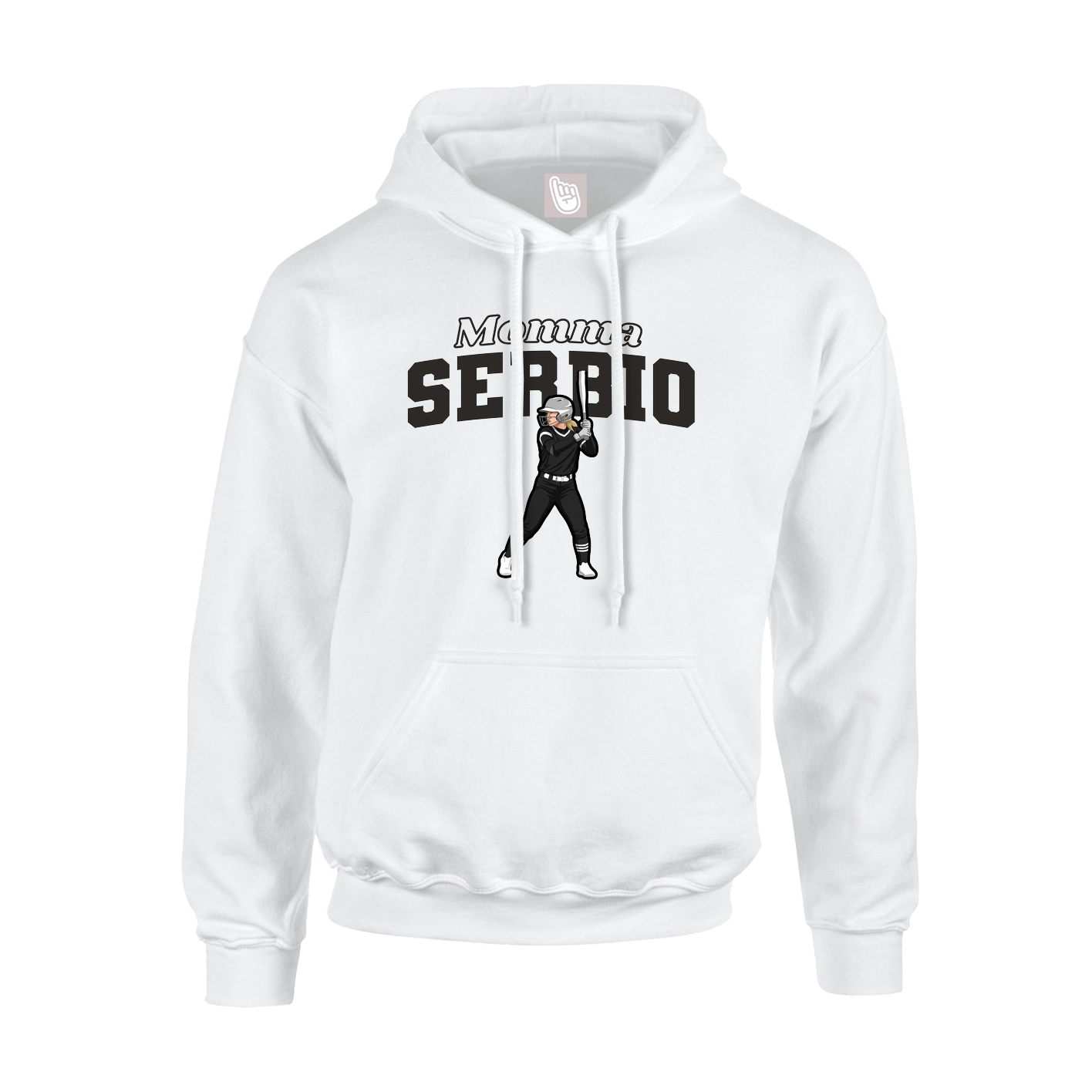 Youth Hoodie — Mothers Day Block in White