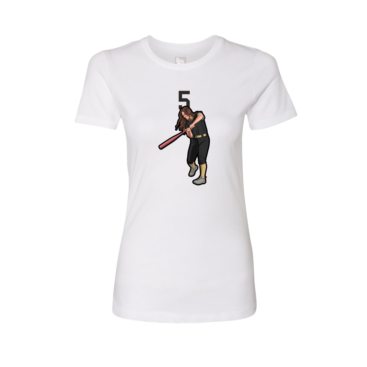 Fitted Women's Tee — Number Top in White