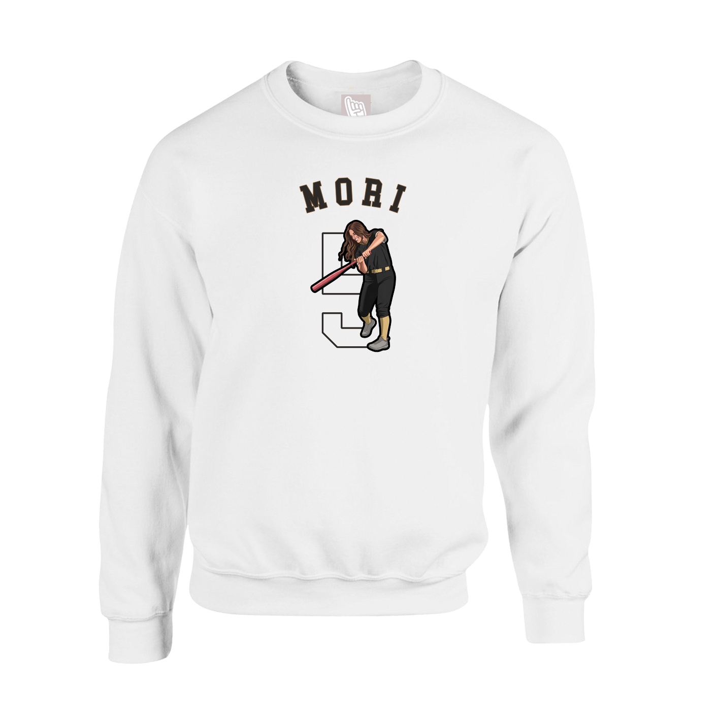 Fleece Crew — Shirsey Arch in White