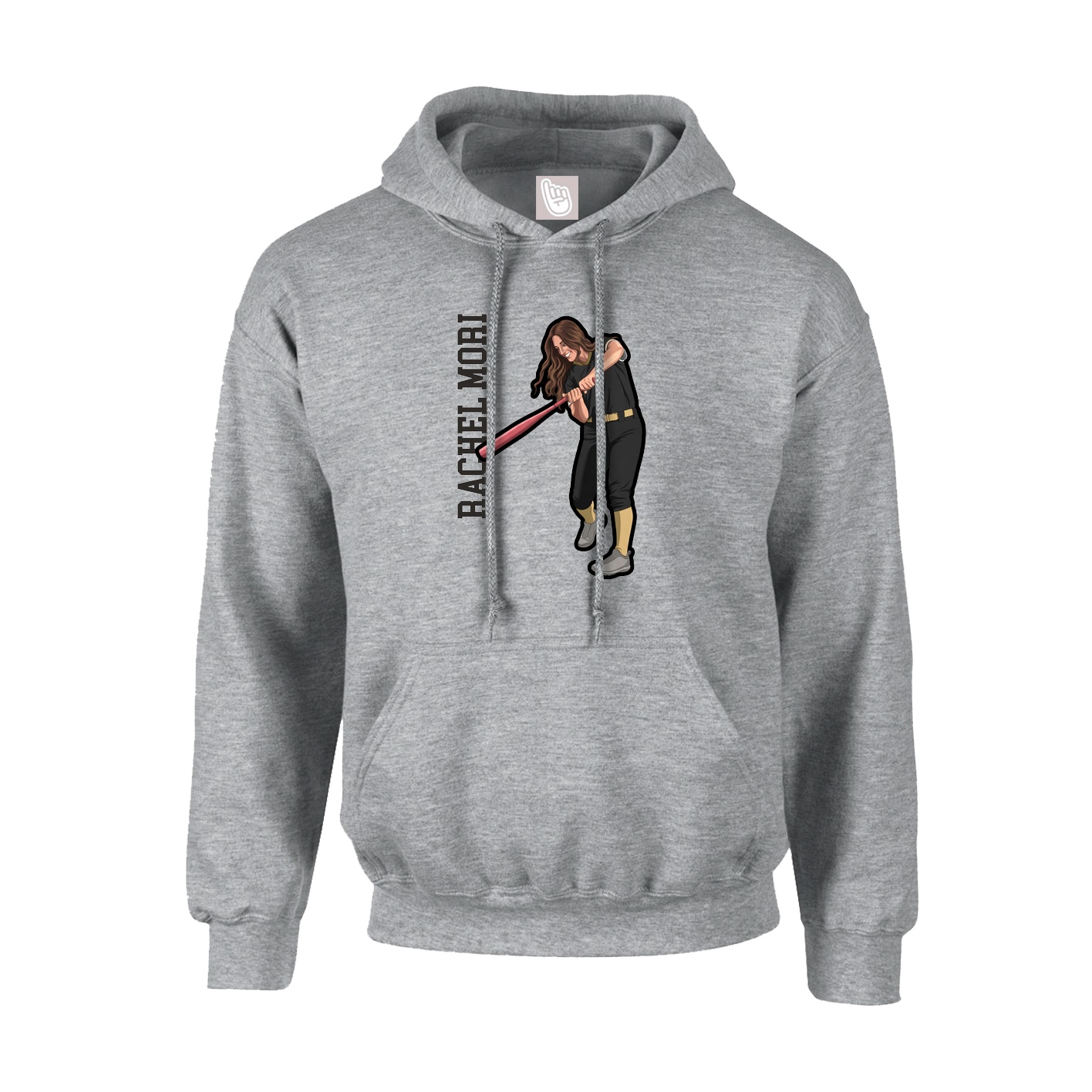 Hoodie — Name Vertical in Grey