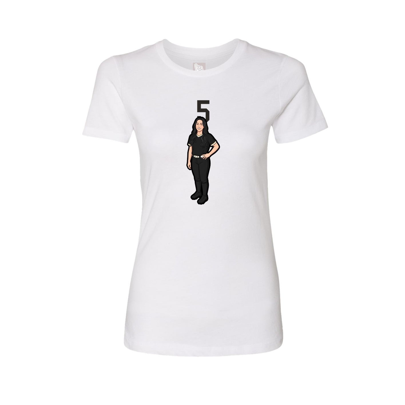 Fitted Women's Tee — Number Top in White
