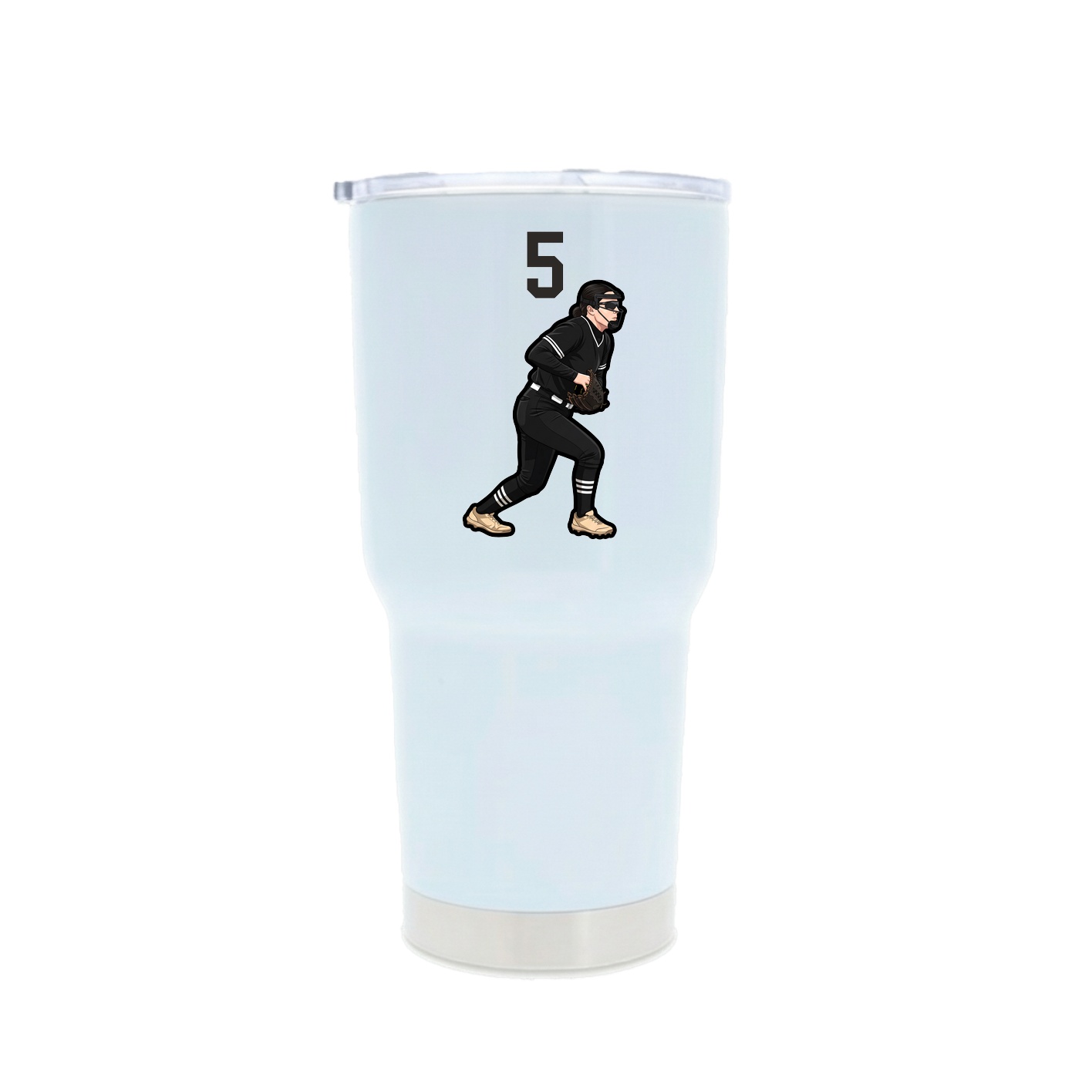 30oz Stainless Steel Tumbler — Number Top in White