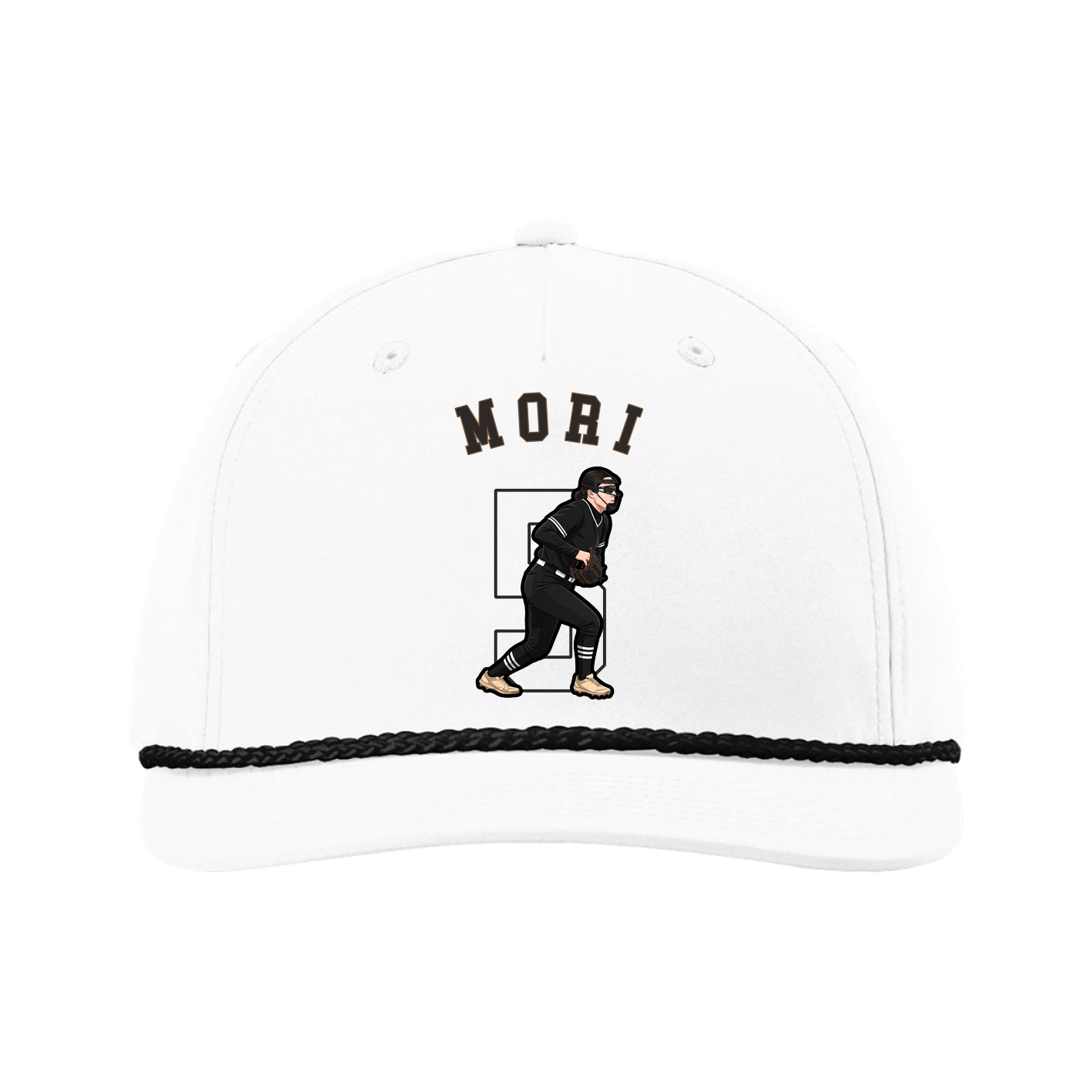 Five-Panel Classic Rope Cap — Shirsey Arch in White