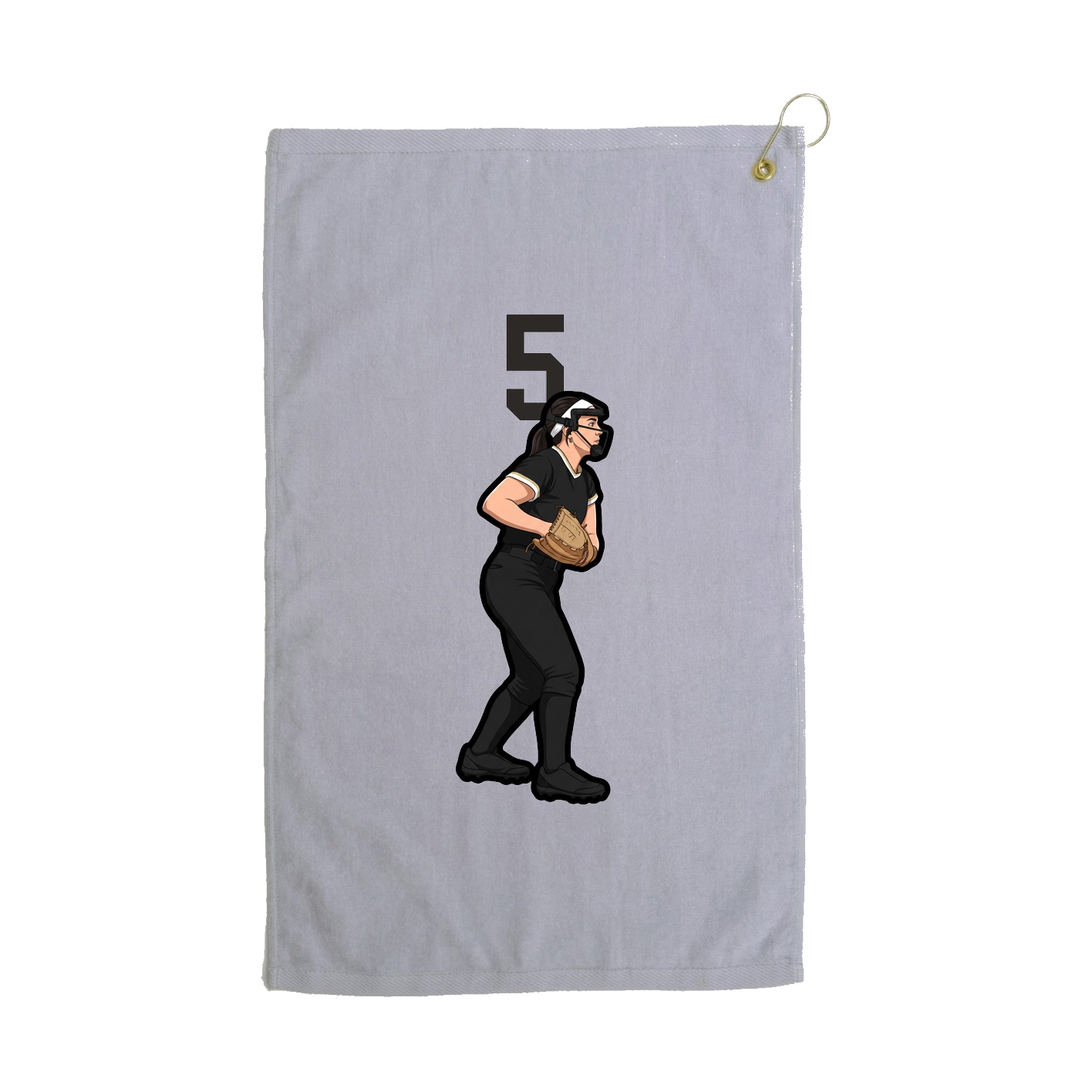 Golf Towel — Number Top in Grey