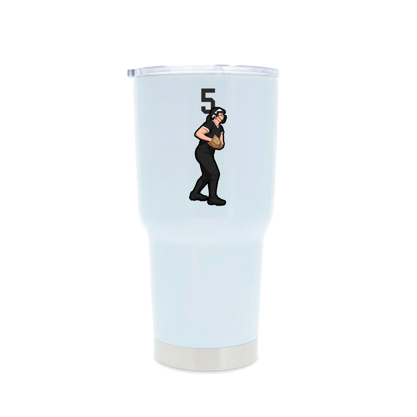 30oz Stainless Steel Tumbler — Number Top in White