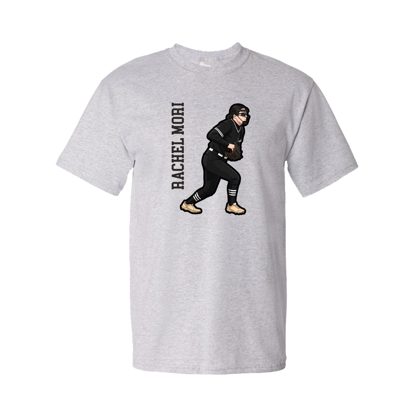 Tee — Name Vertical in Grey