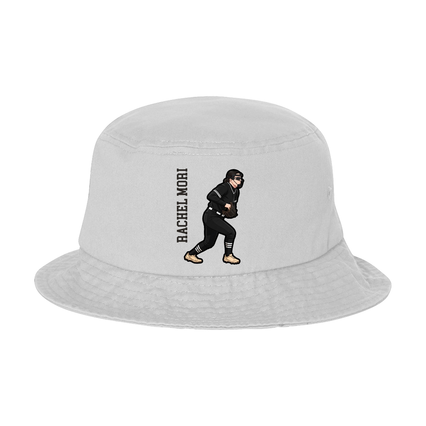 Bucket Cap — Name Vertical in White