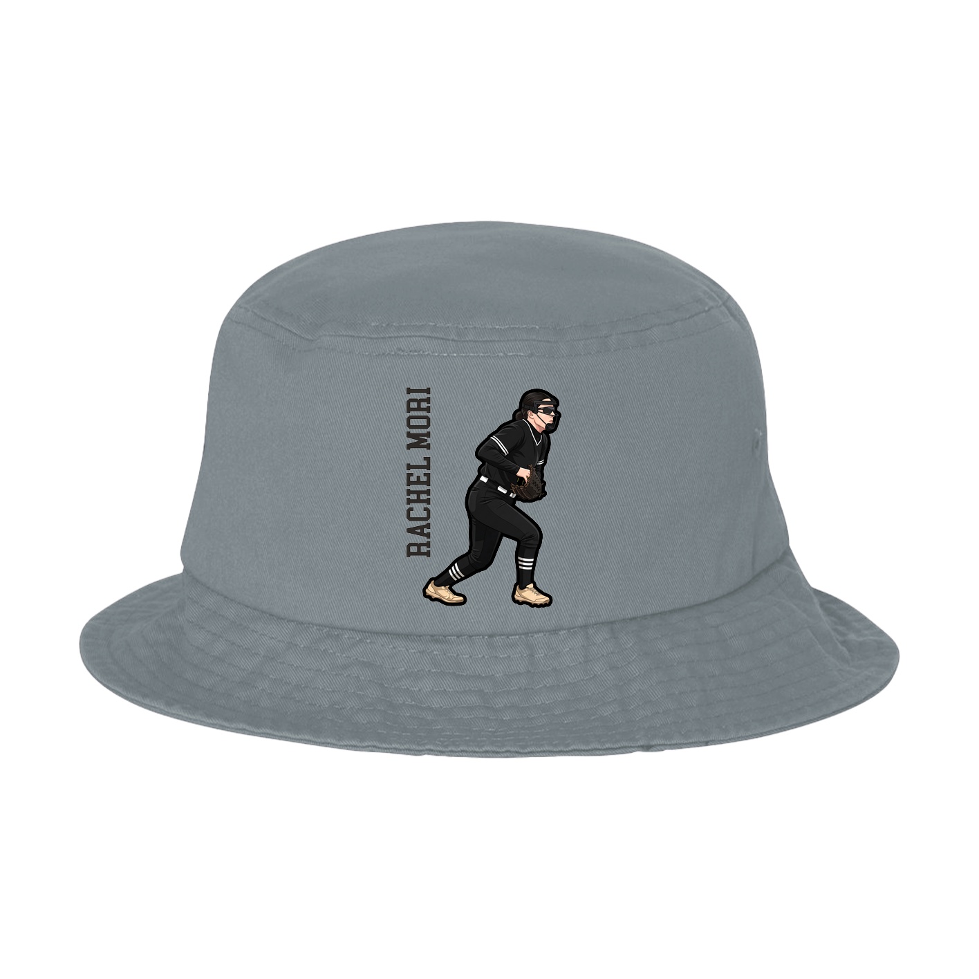 Bucket Cap — Name Vertical in Grey