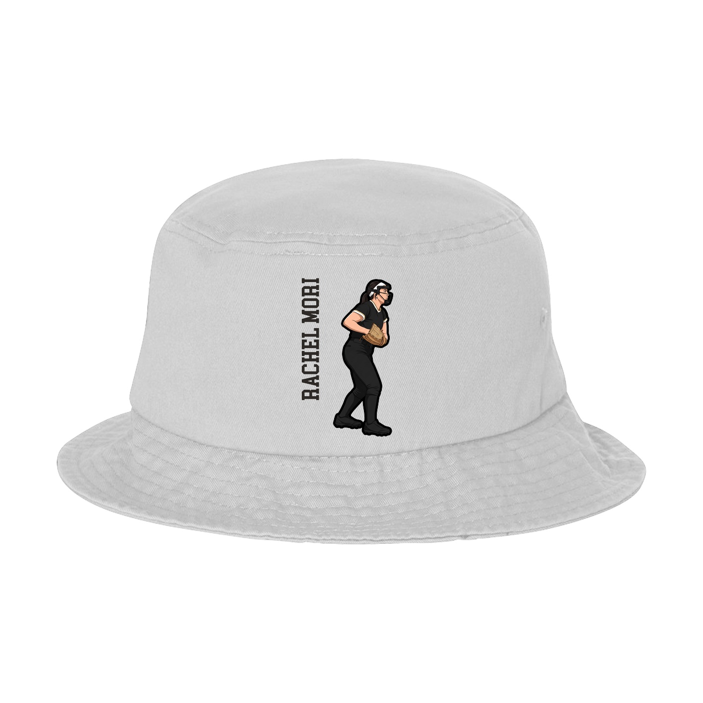 Bucket Cap — Name Vertical in White