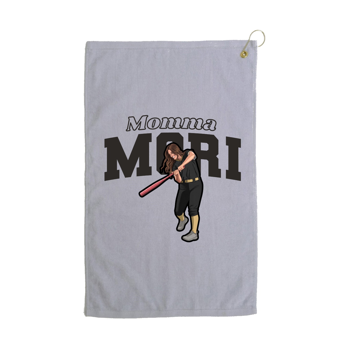 Golf Towel — Mothers Day Block in Grey