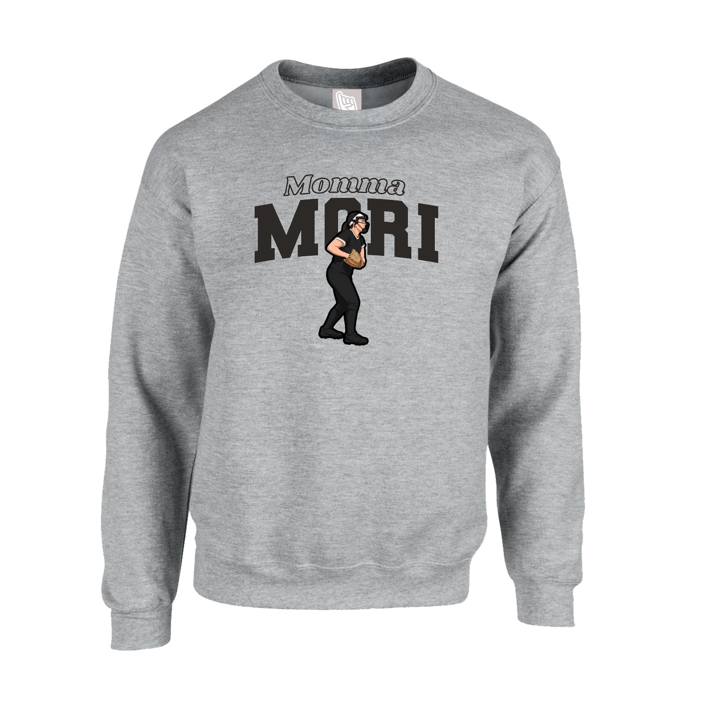 Fleece Crew — Mothers Day Block in Grey