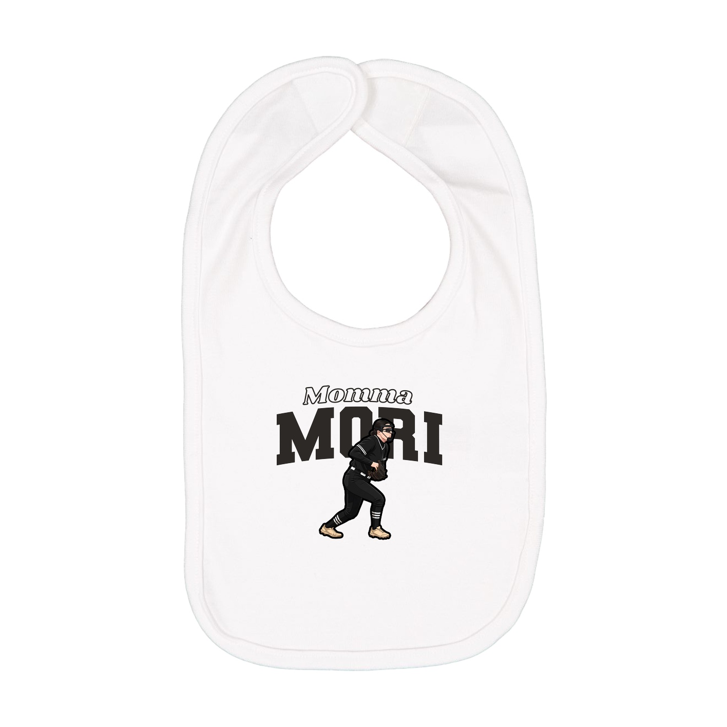 Infant Bib — Mothers Day Block in White