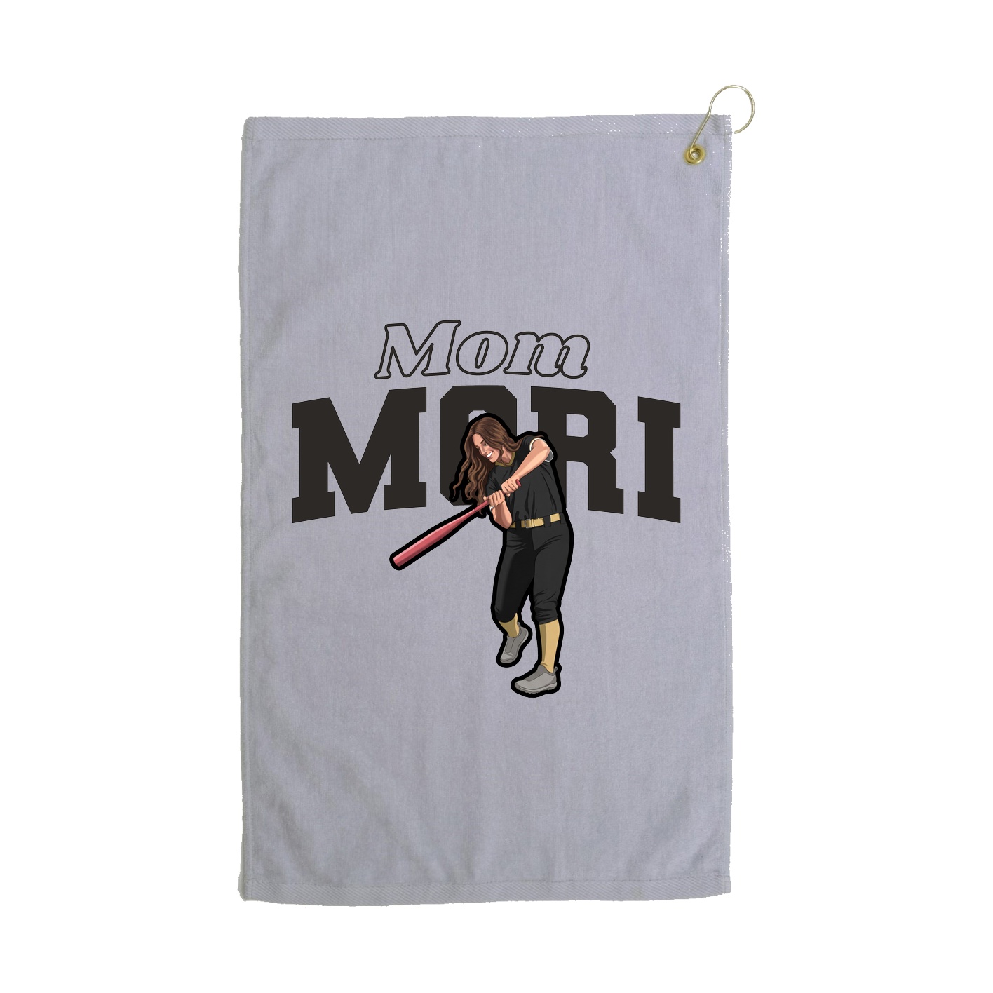 Golf Towel — Mothers Day Block in Grey