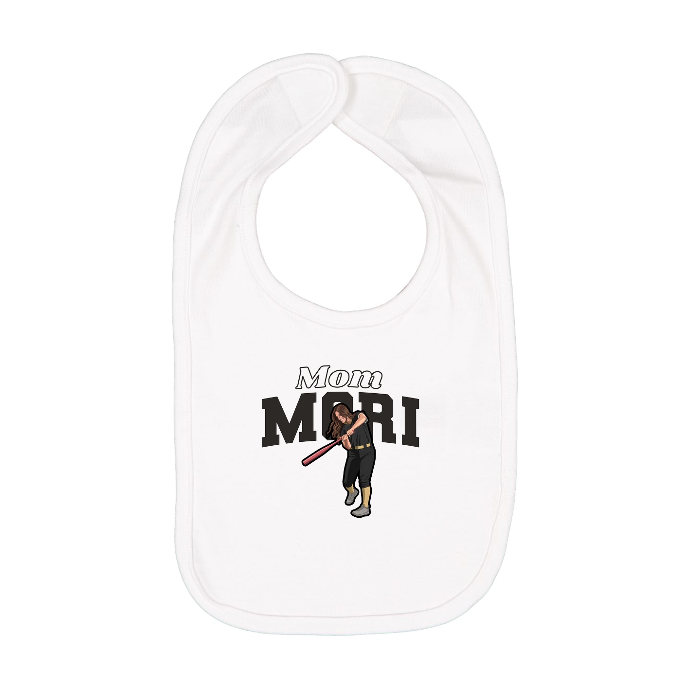 Infant Bib — Mothers Day Block in White