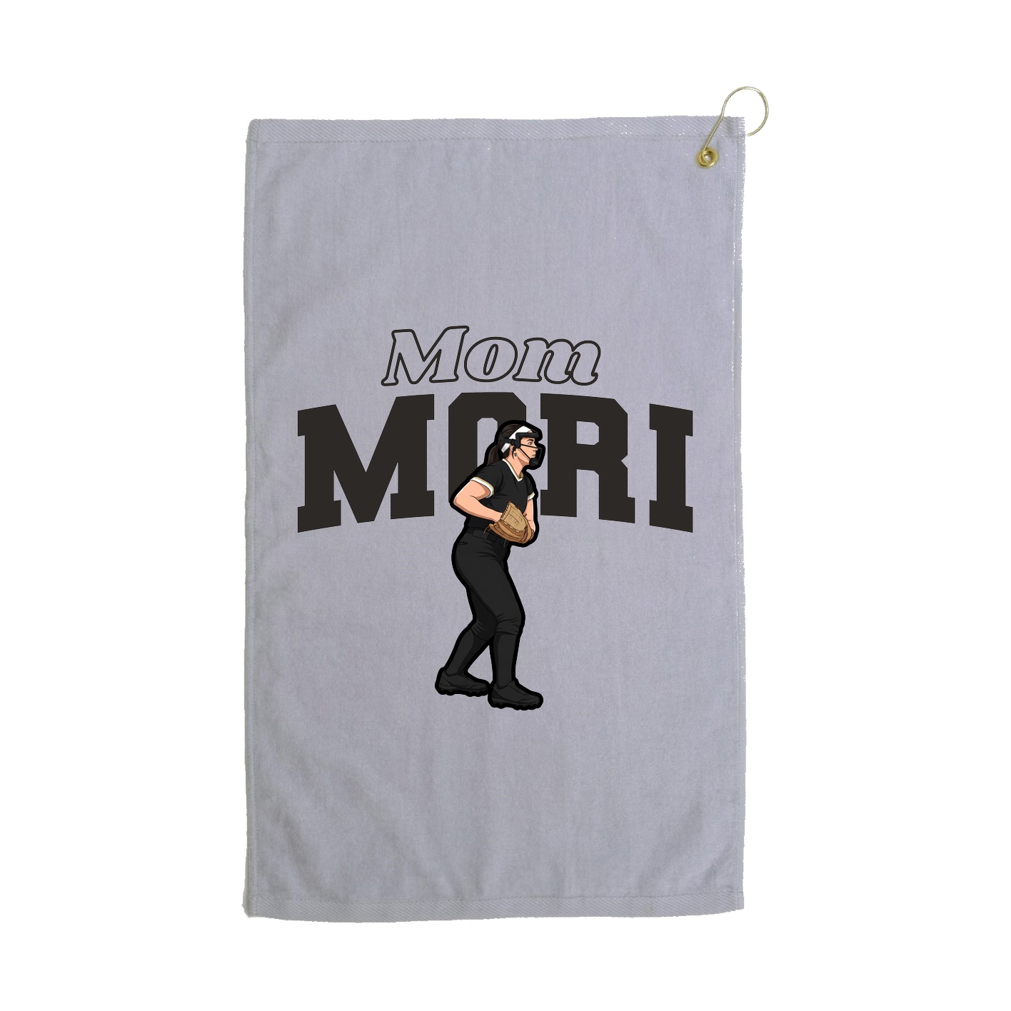 Golf Towel — Mothers Day Block in Grey