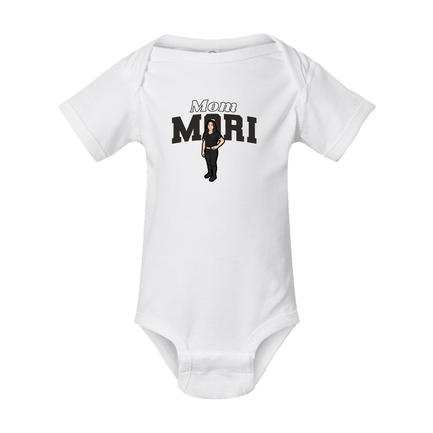 Baby Onesie — Mothers Day Block in White