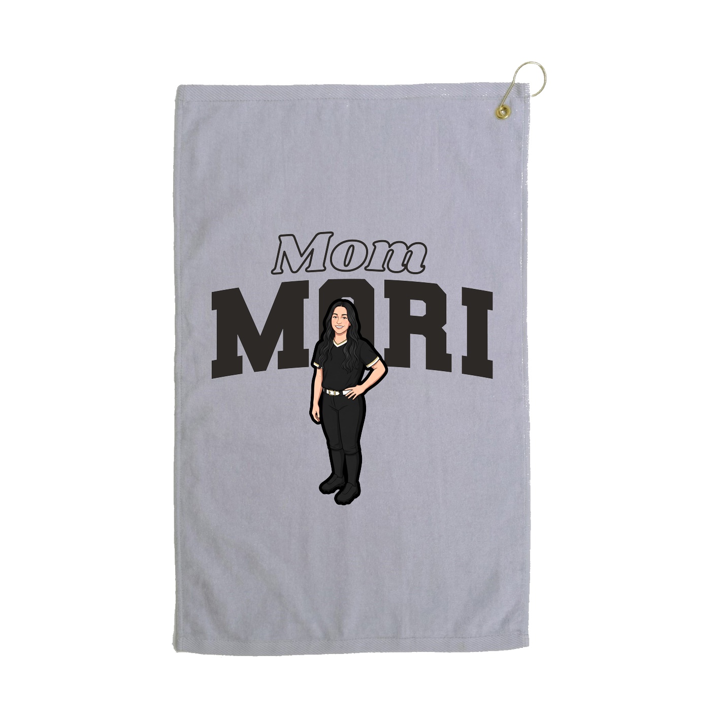 Golf Towel — Mothers Day Block in Grey