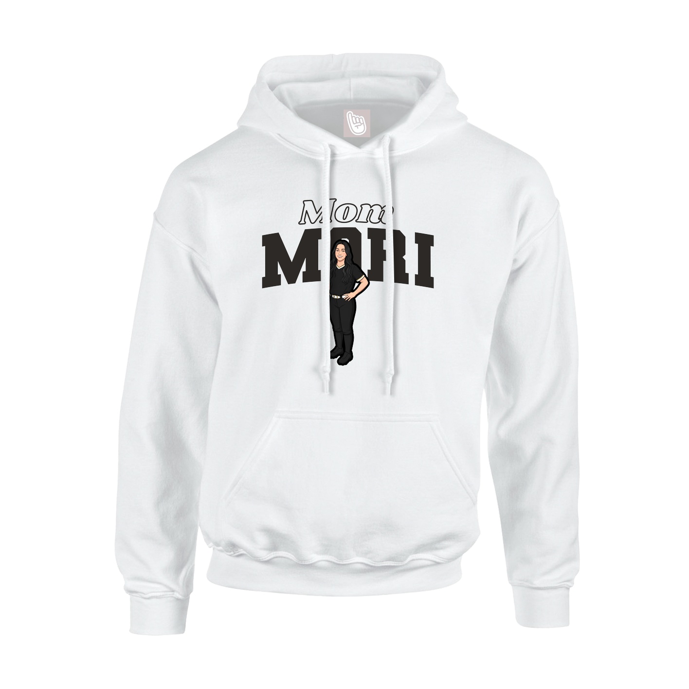 Youth Hoodie — Mothers Day Block in White