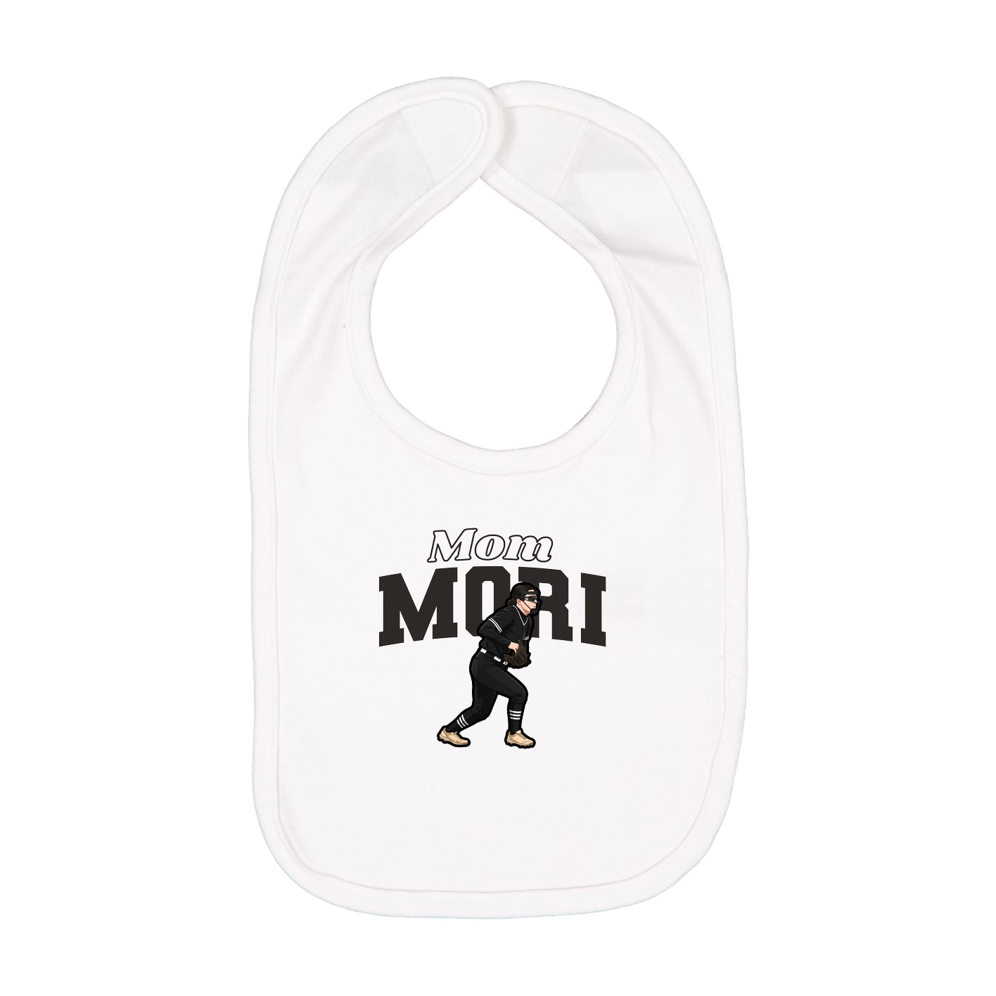Infant Bib — Mothers Day Block in White