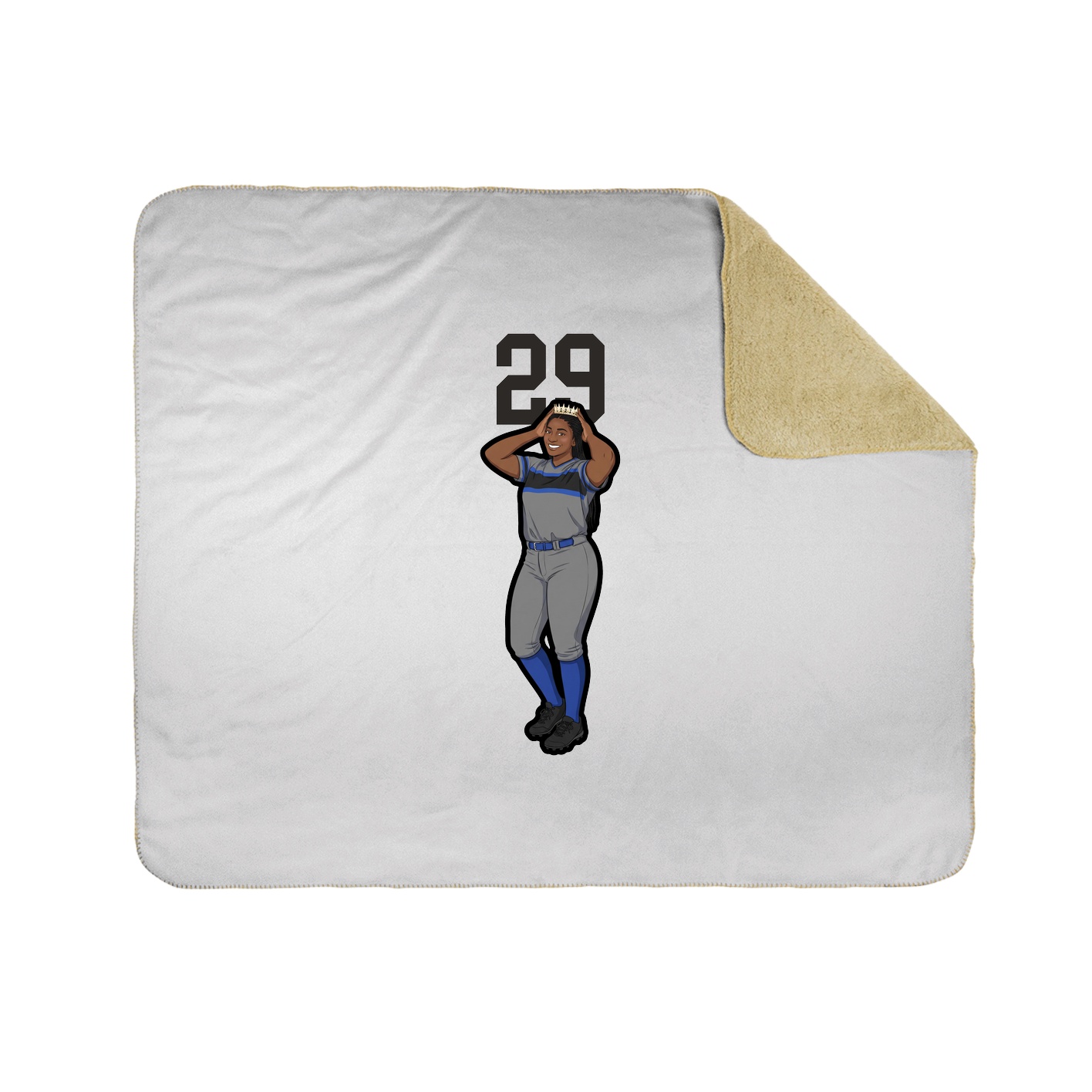 Throw Blanket — Number Top in White