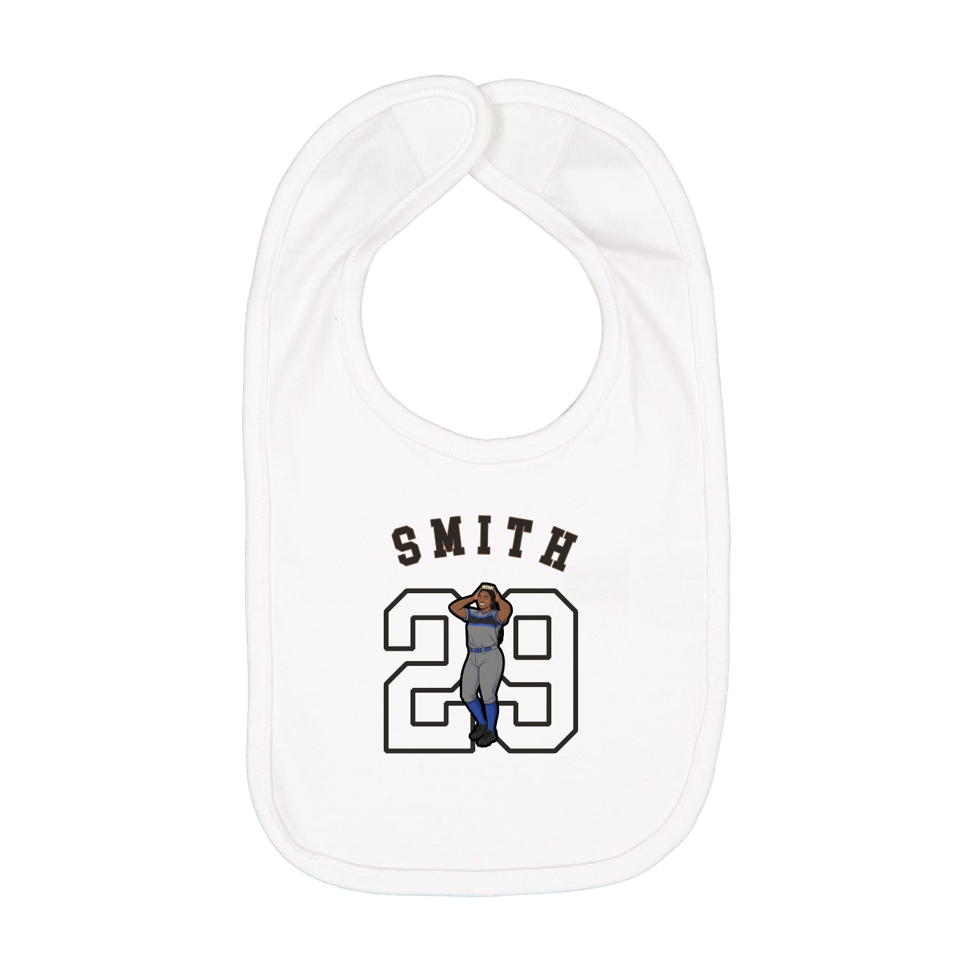 Infant Bib — Shirsey Arch in White