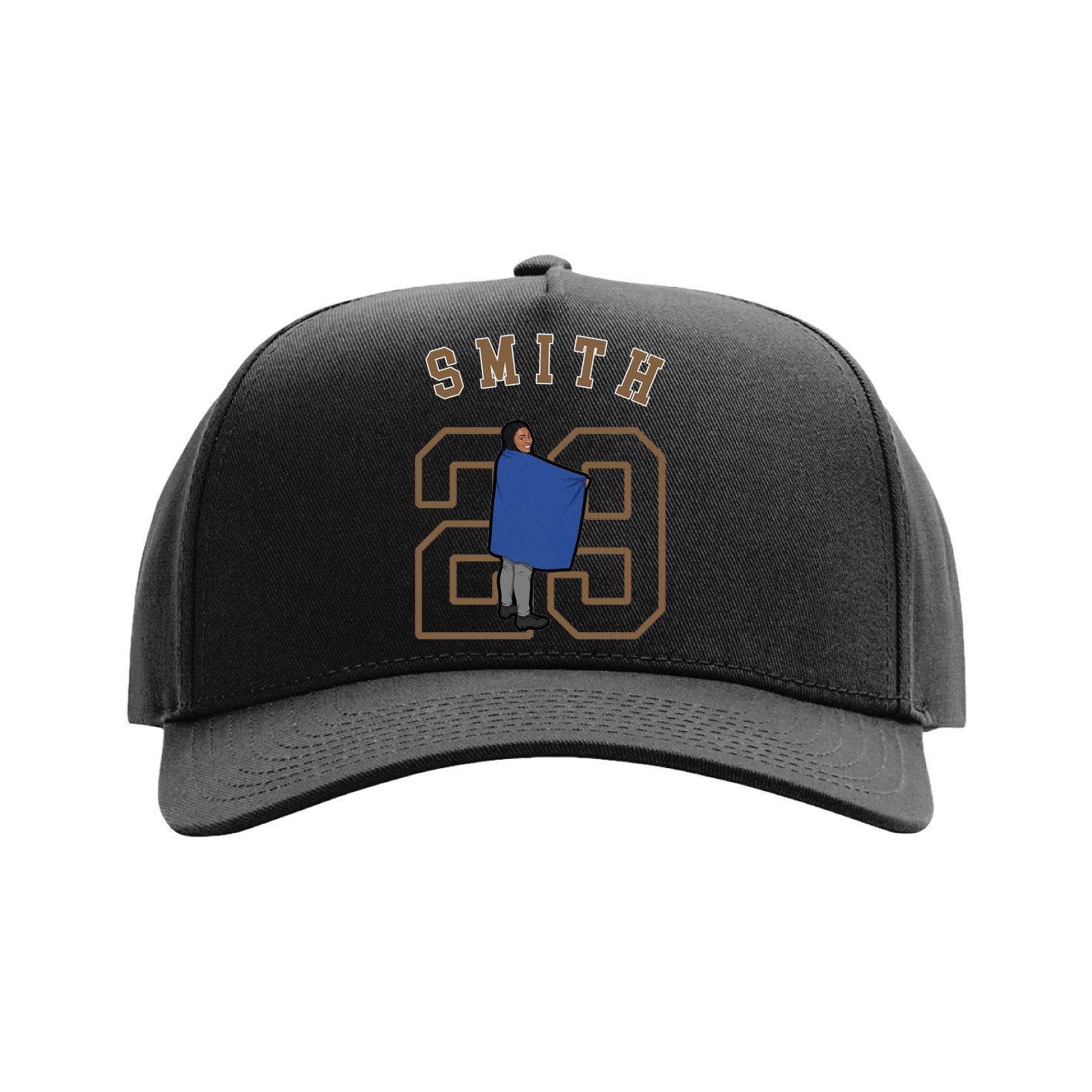 Full Fabric Five-Panel Champ Cap — Shirsey Arch in Black