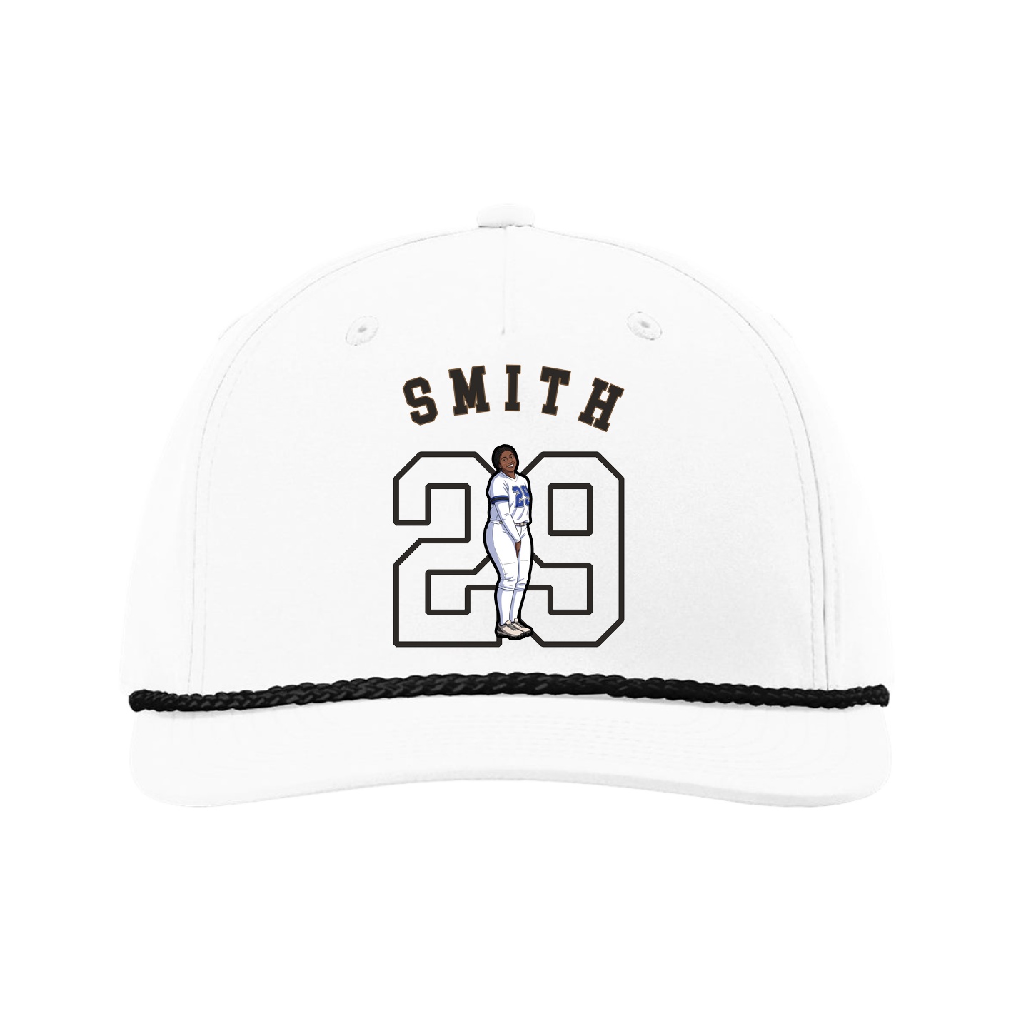 Five-Panel Classic Rope Cap — Shirsey Arch in White