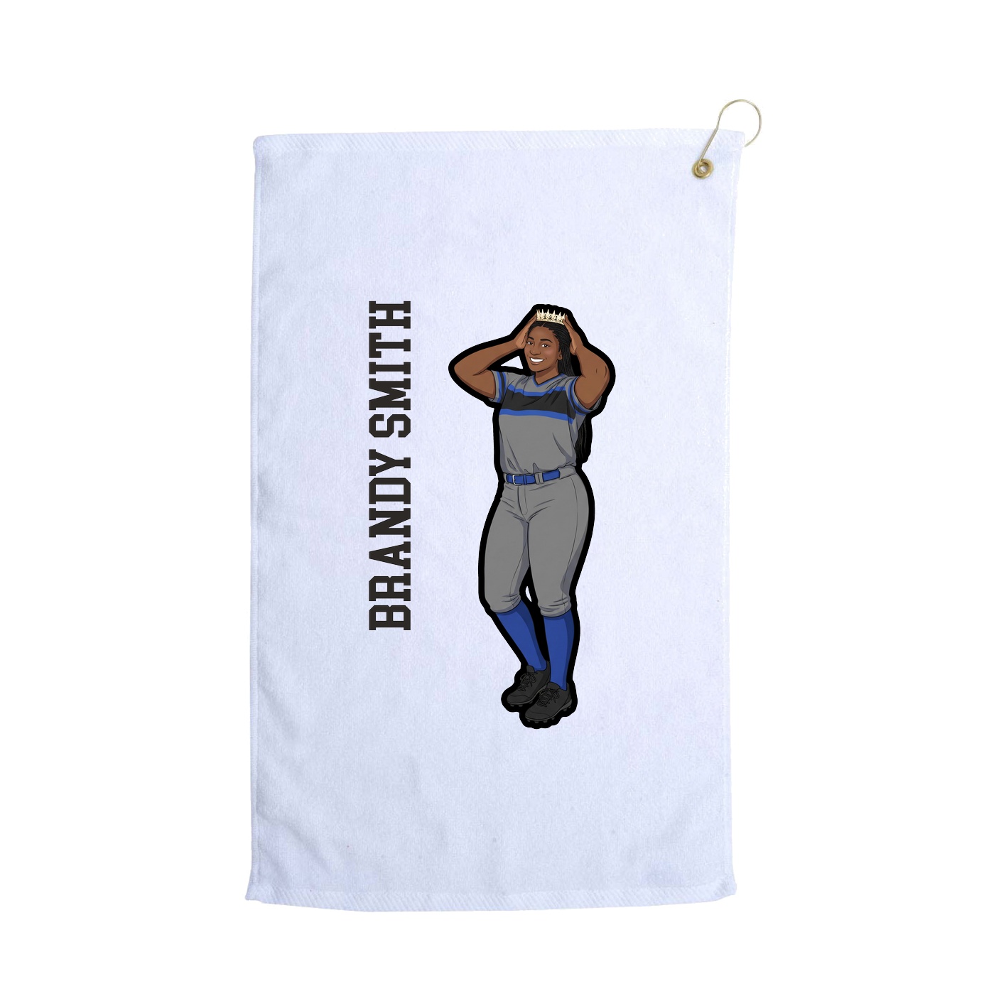 Golf Towel — Name Vertical in White