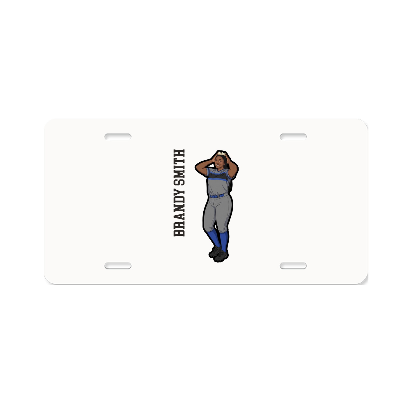 License Plate — Name Vertical in Classic