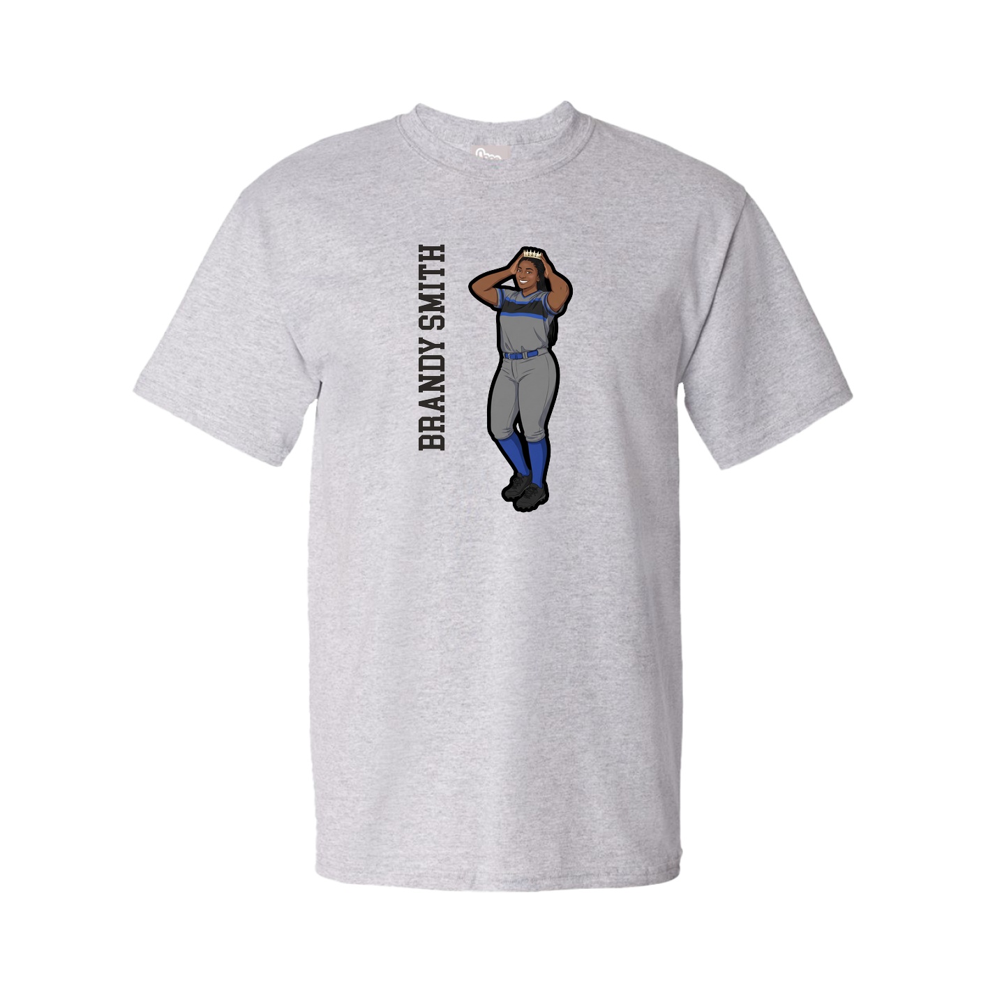 Tee — Name Vertical in Grey