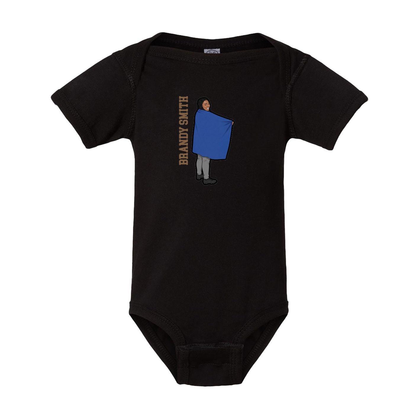 Baby Onesie — Name Vertical in Black