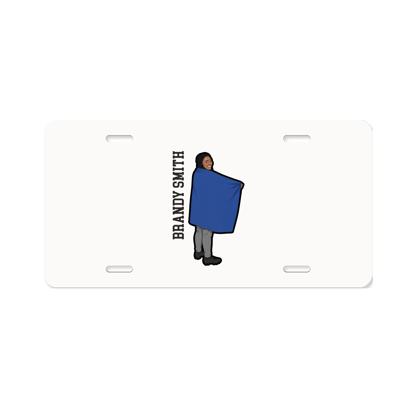 License Plate — Name Vertical in Classic
