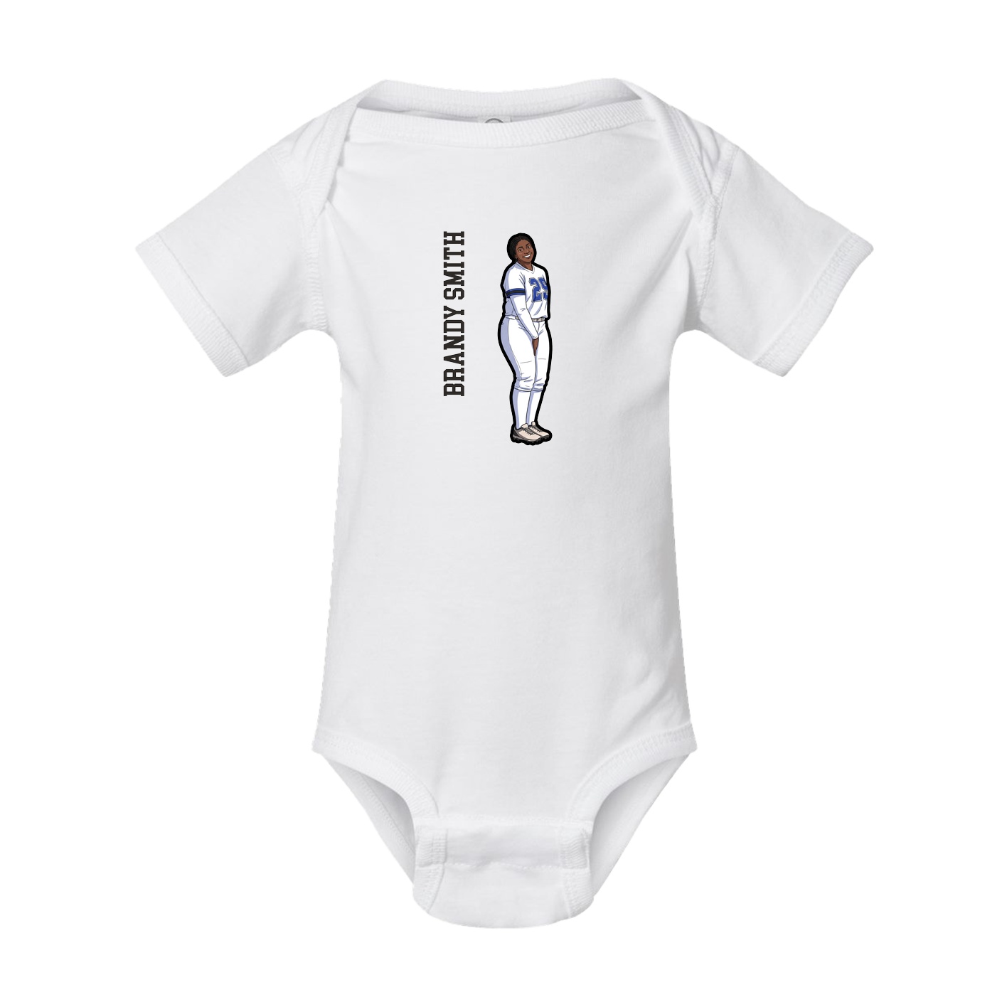 Baby Onesie — Name Vertical in White