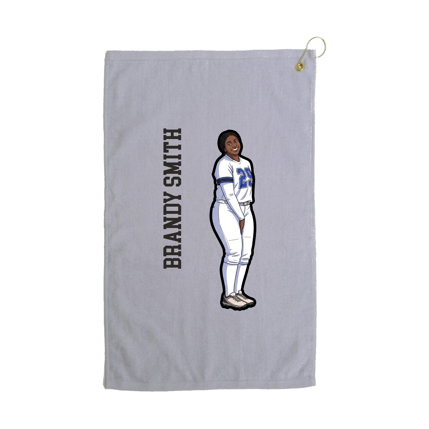 Golf Towel — Name Vertical in Grey