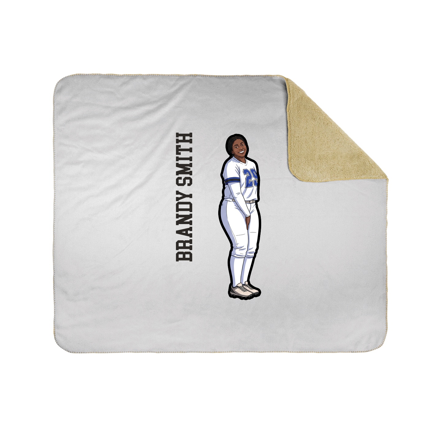 Throw Blanket — Name Vertical in White
