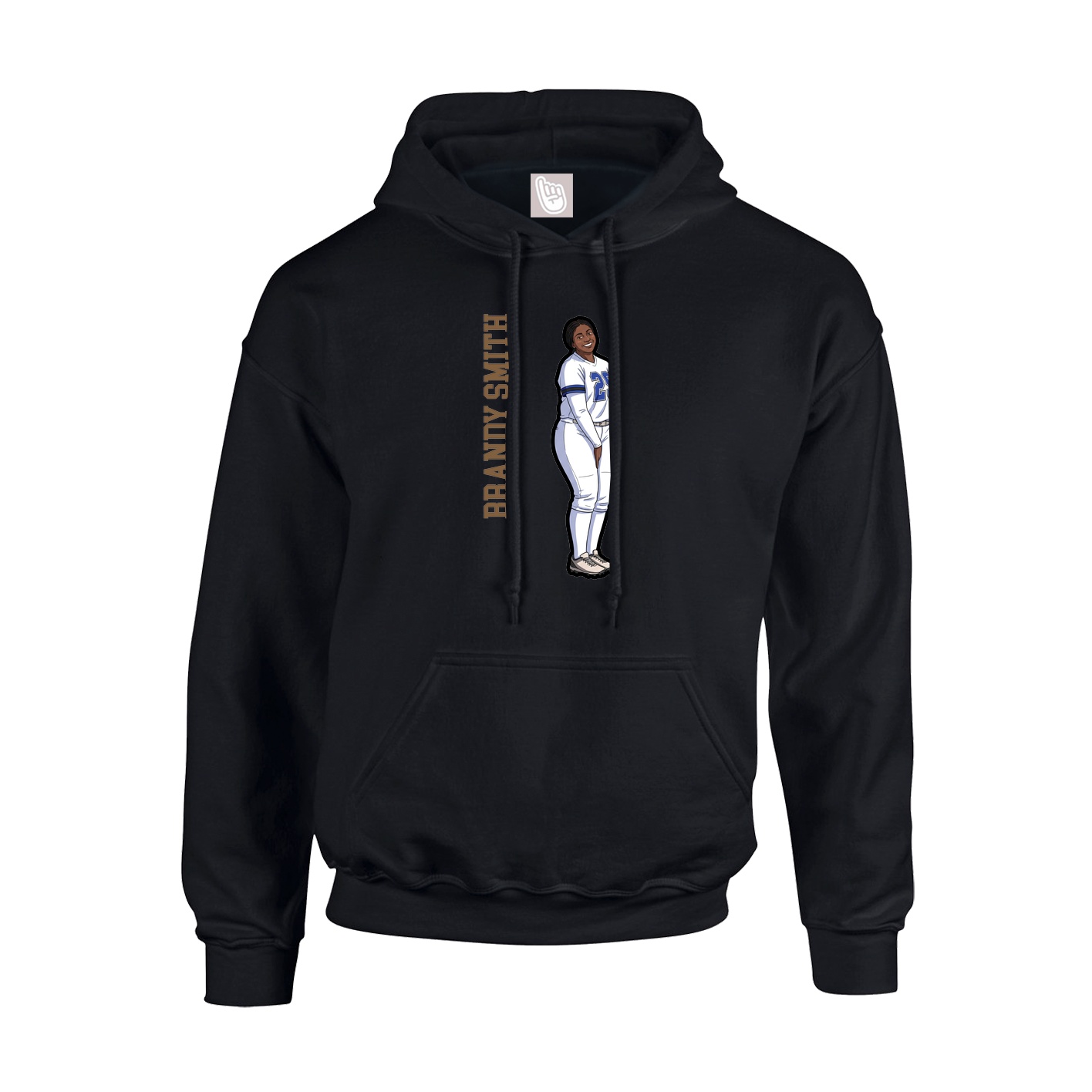 Youth Hoodie — Name Vertical in Black