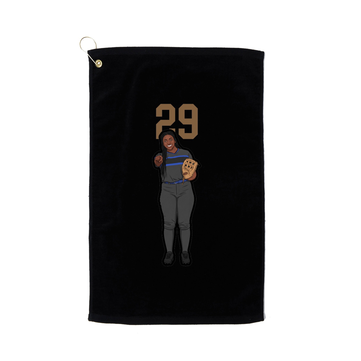 Golf Towel — Number Top in Black