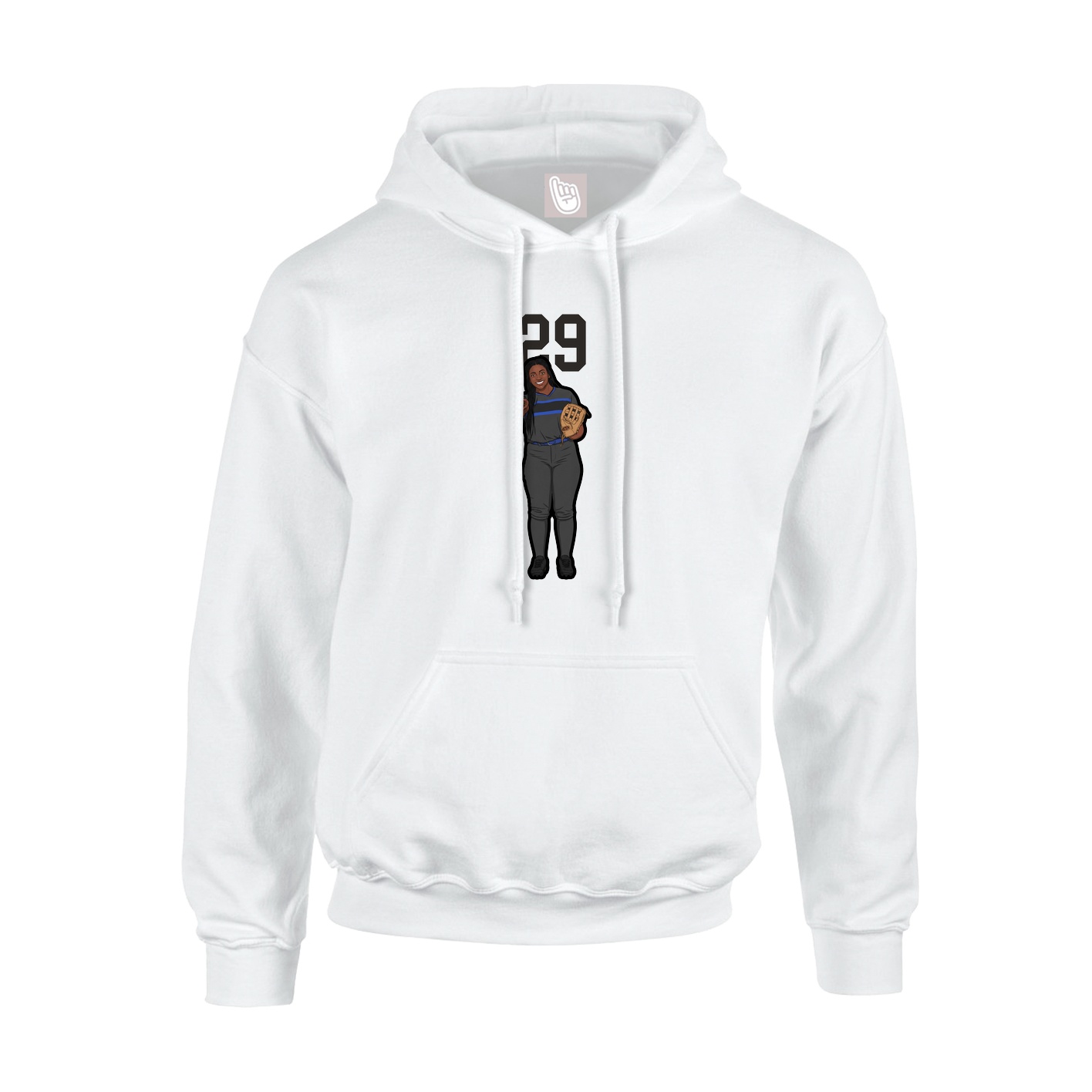 Hoodie — Number Top in White