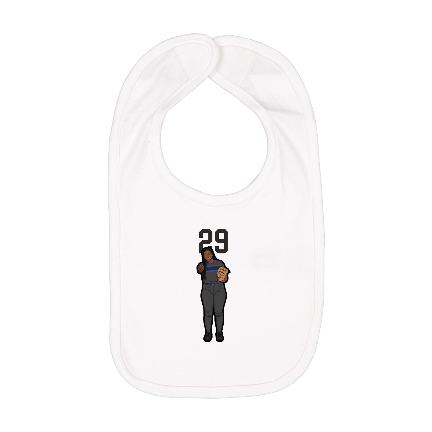 Infant Bib — Number Top in White