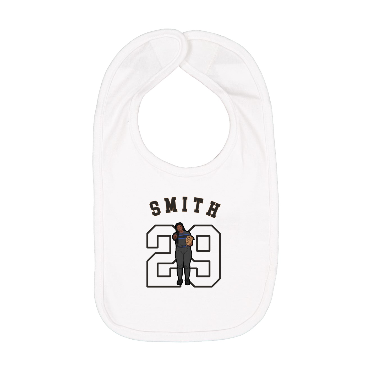 Infant Bib — Shirsey Arch in White